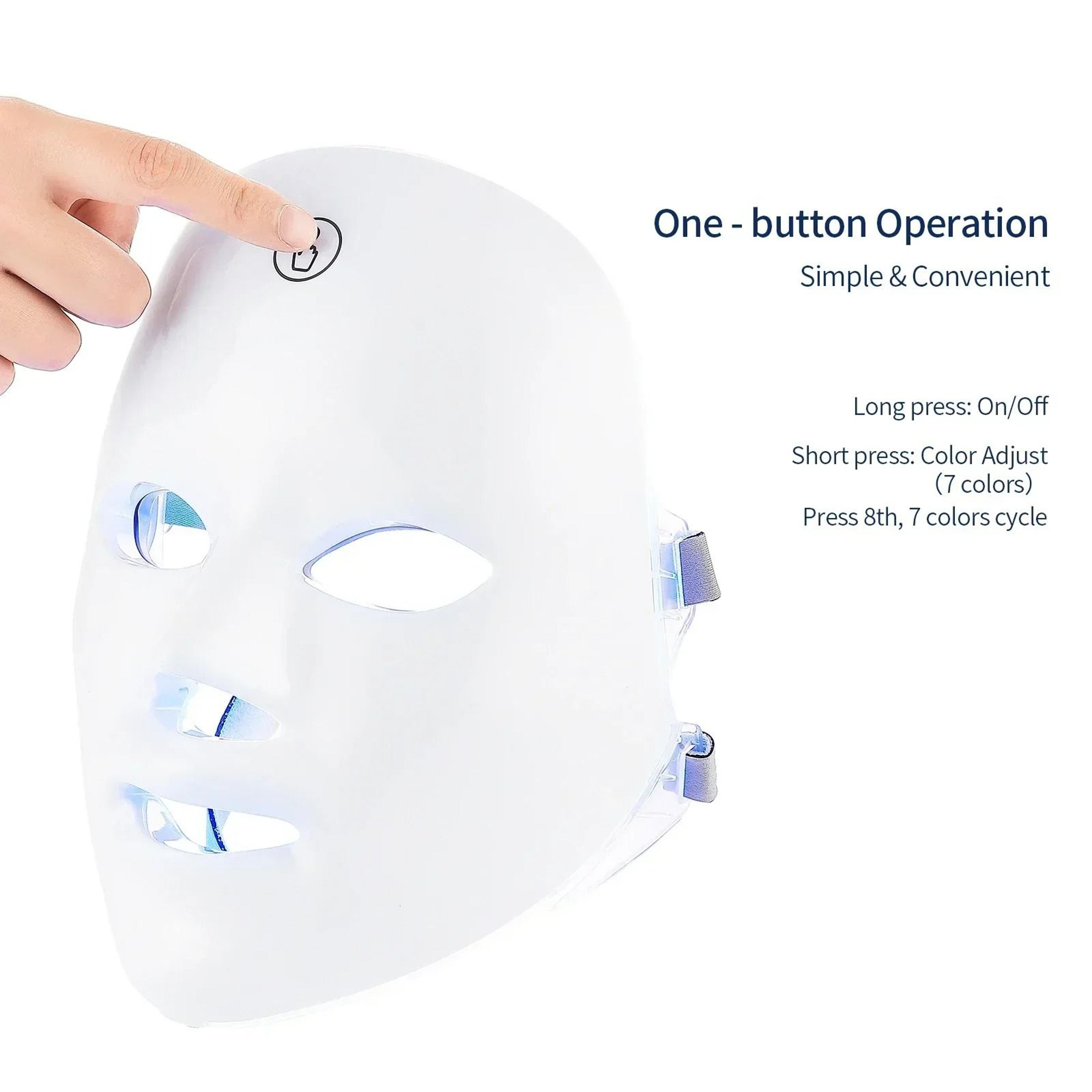 7 Color LED Face  Neck Light Therapy Mask For Skin Rejuvenation  Beauty Care 5