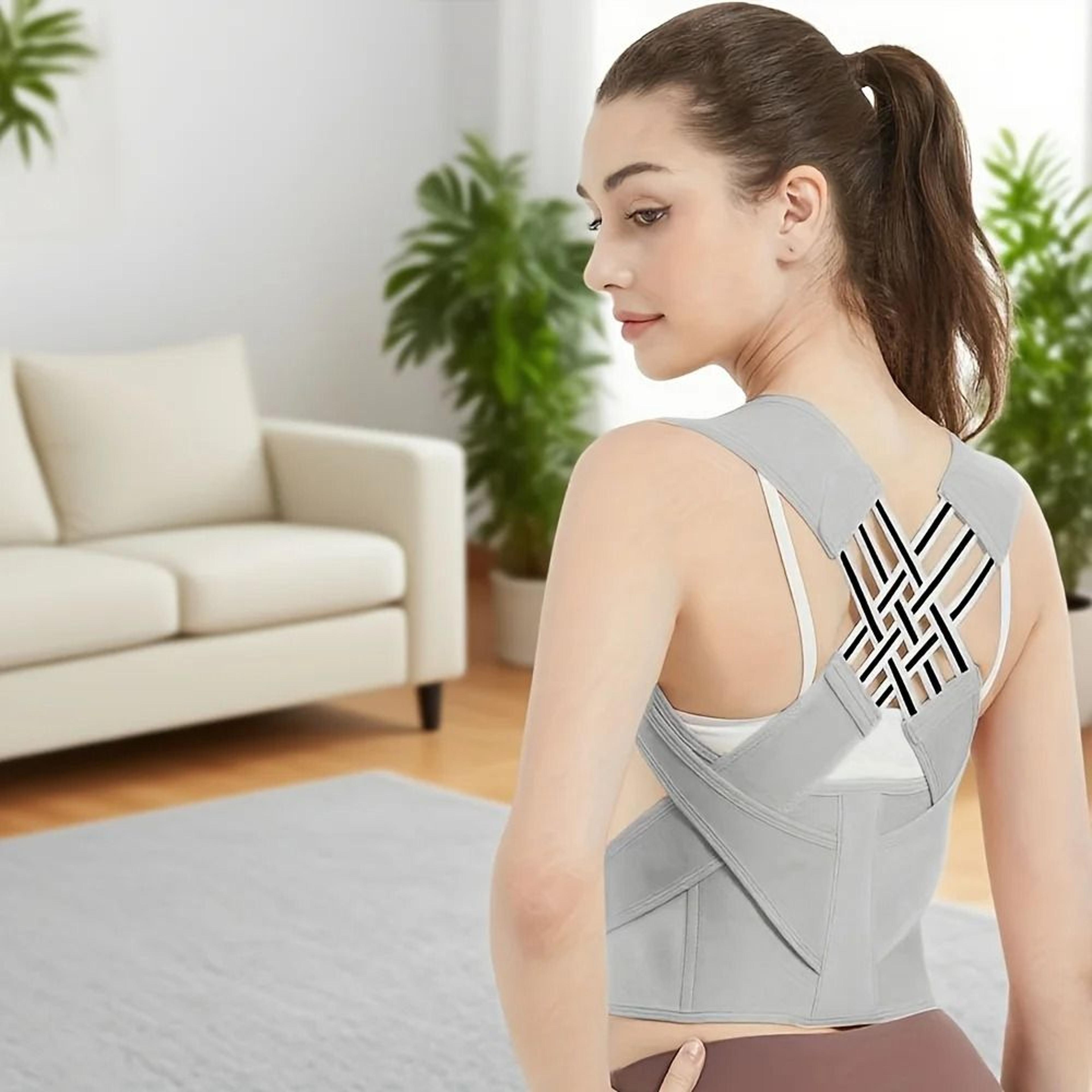 Breathable Back Posture Corrector Brace With Adjustable Shoulder Support 2