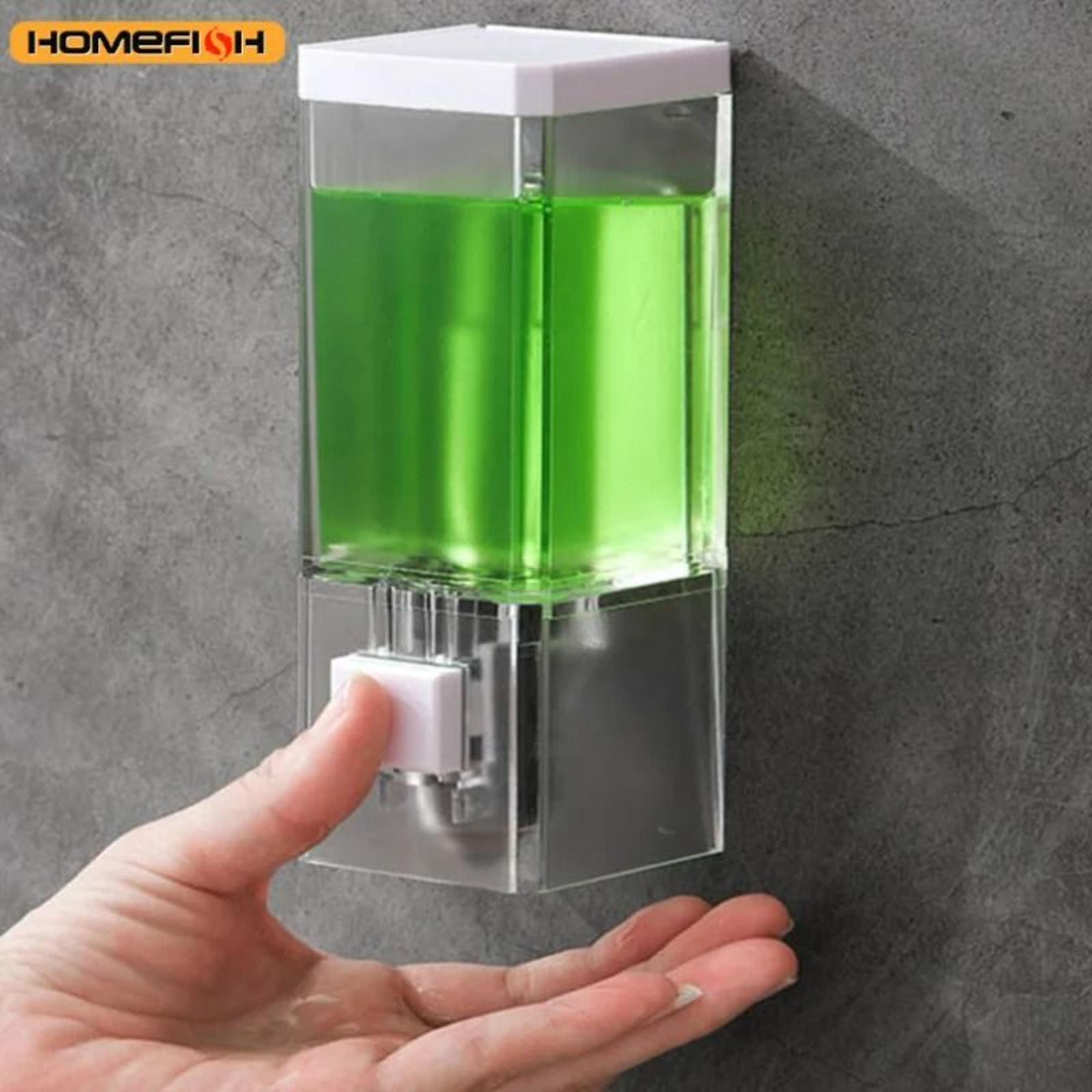 wall mounted manual soap dispenser with transparent refillable bottle