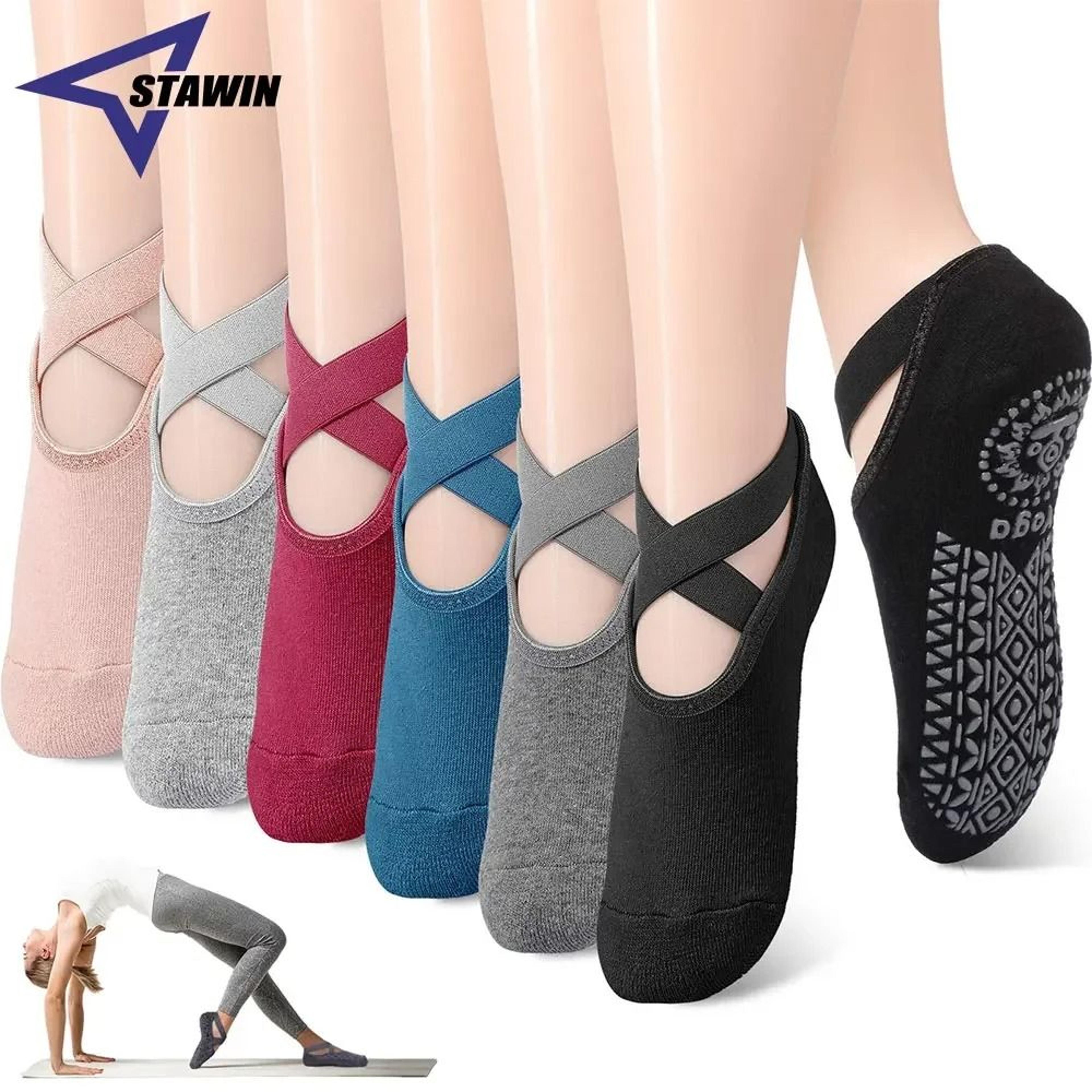 non-slip strappy yoga and pilates socks