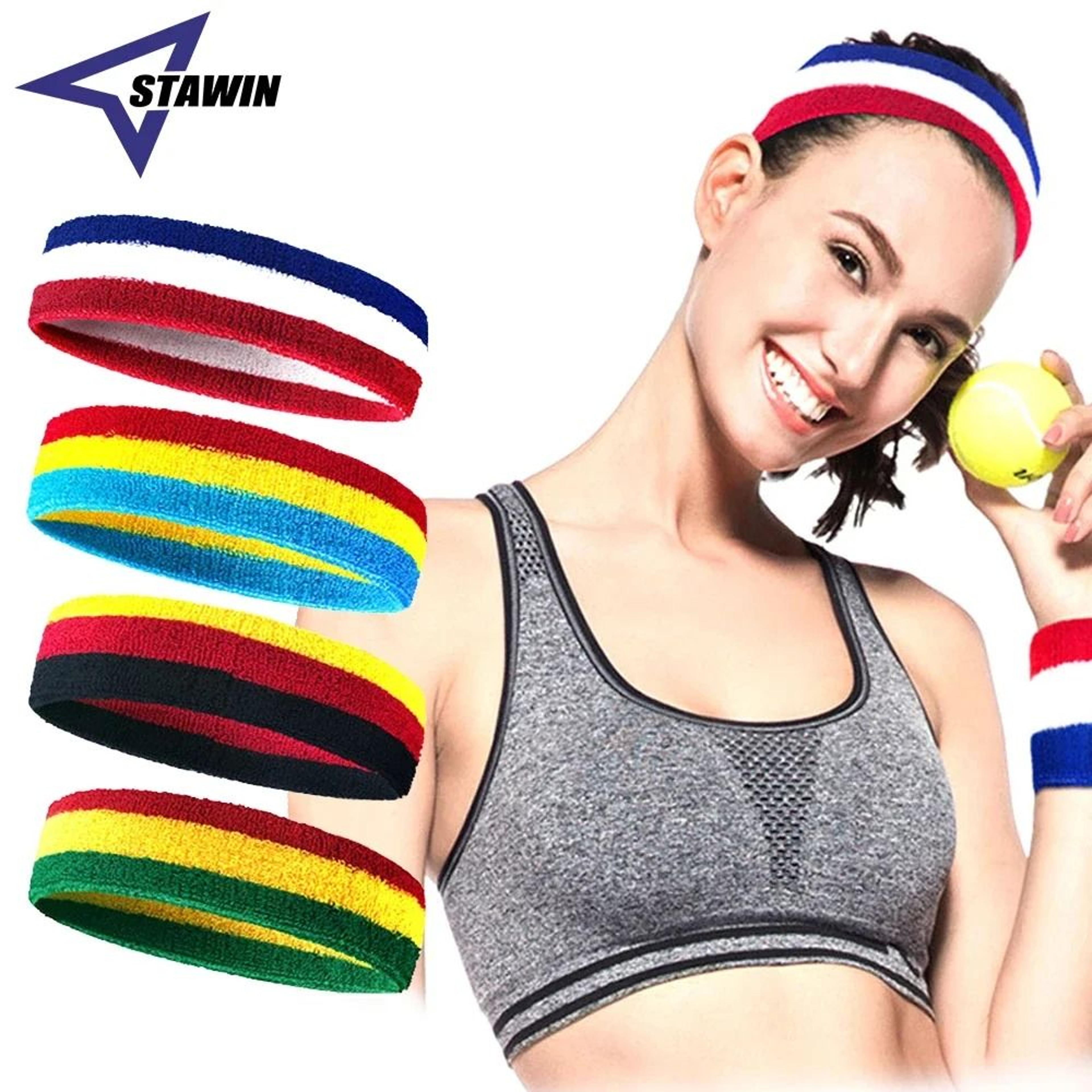 elastic sports sweatband headband for running cycling yoga and fitness