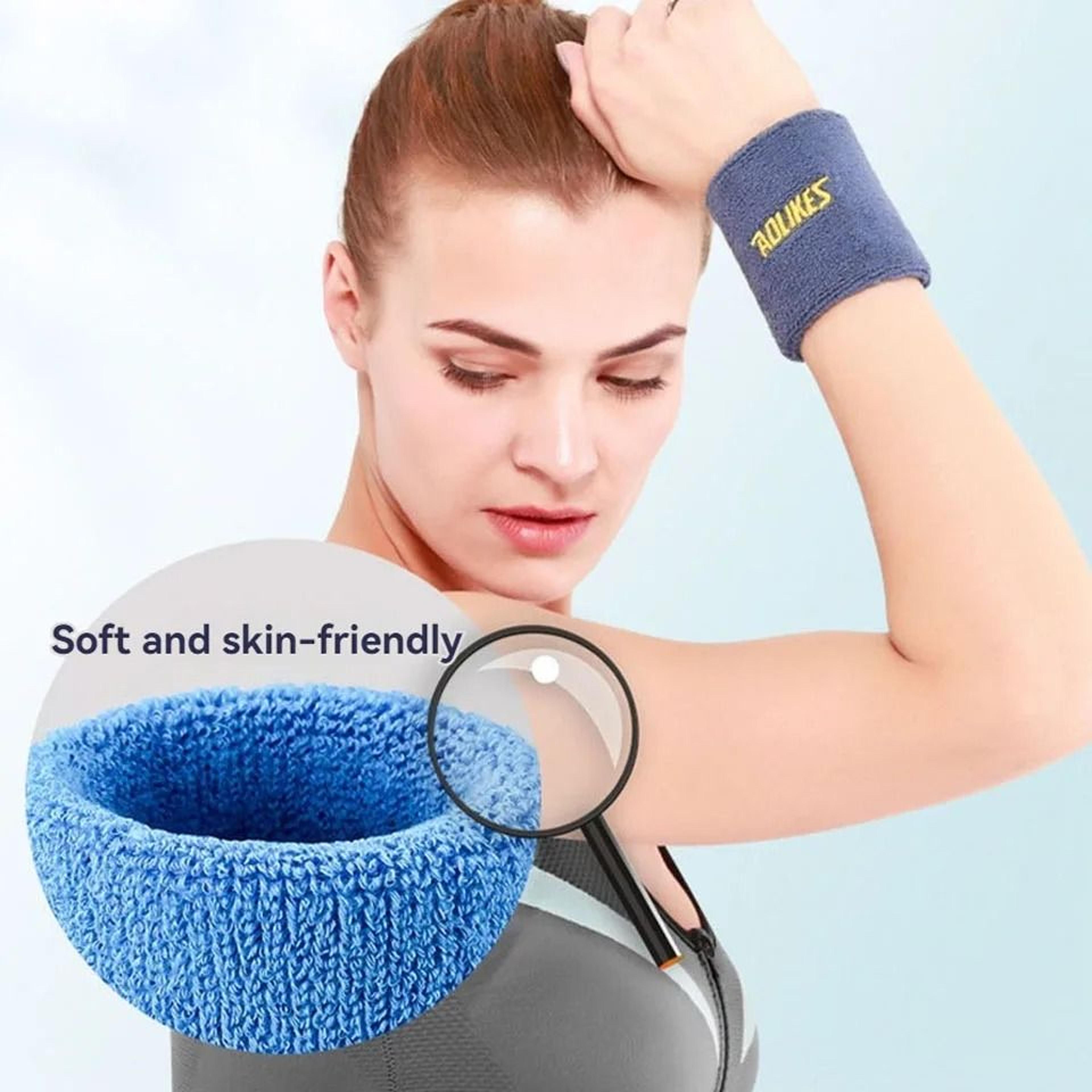 AOLIKES Moisture Wicking Sports Wrist Sweatbands For Men And Women 4