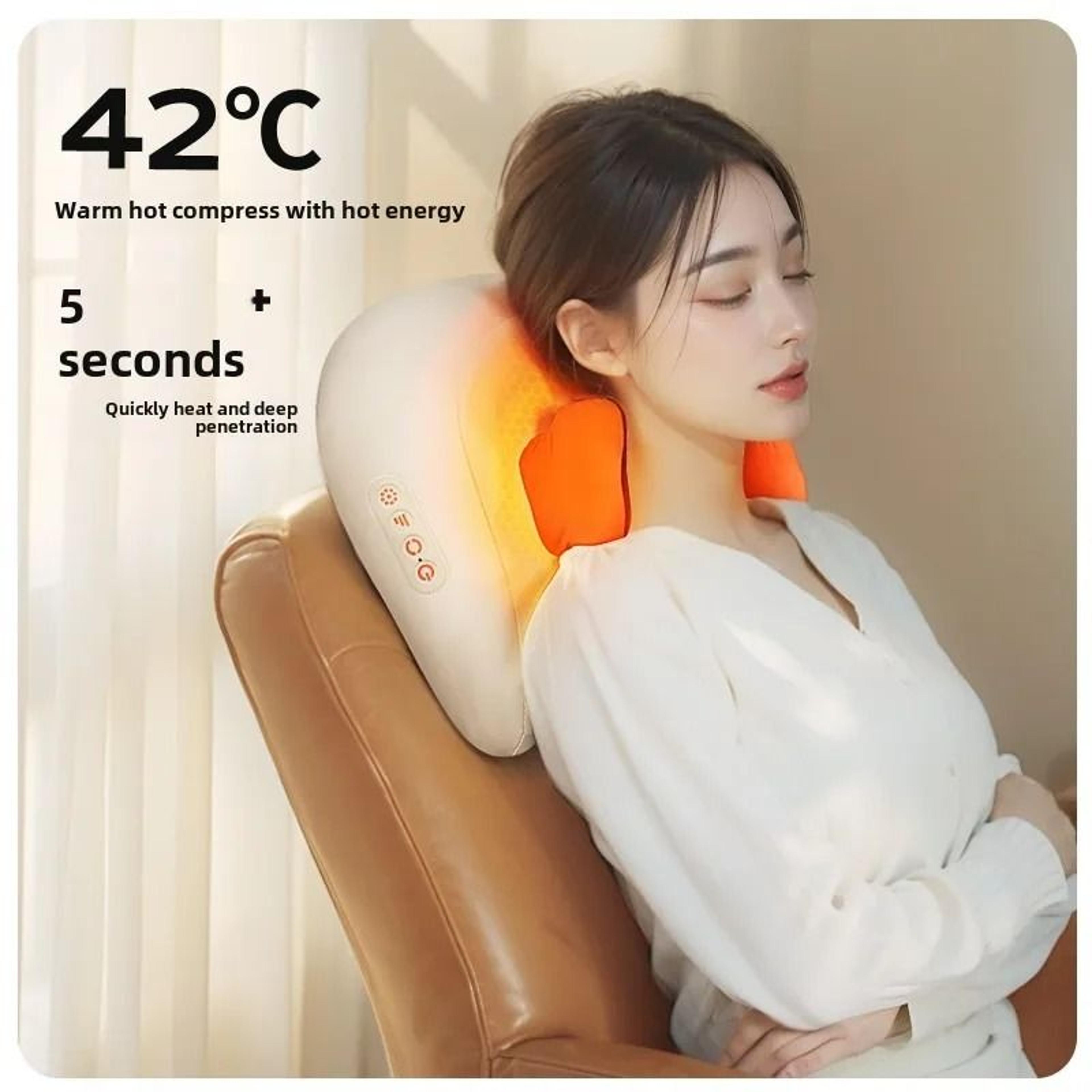 wireless shiatsu massage pillow with heat for neck back waist and legs