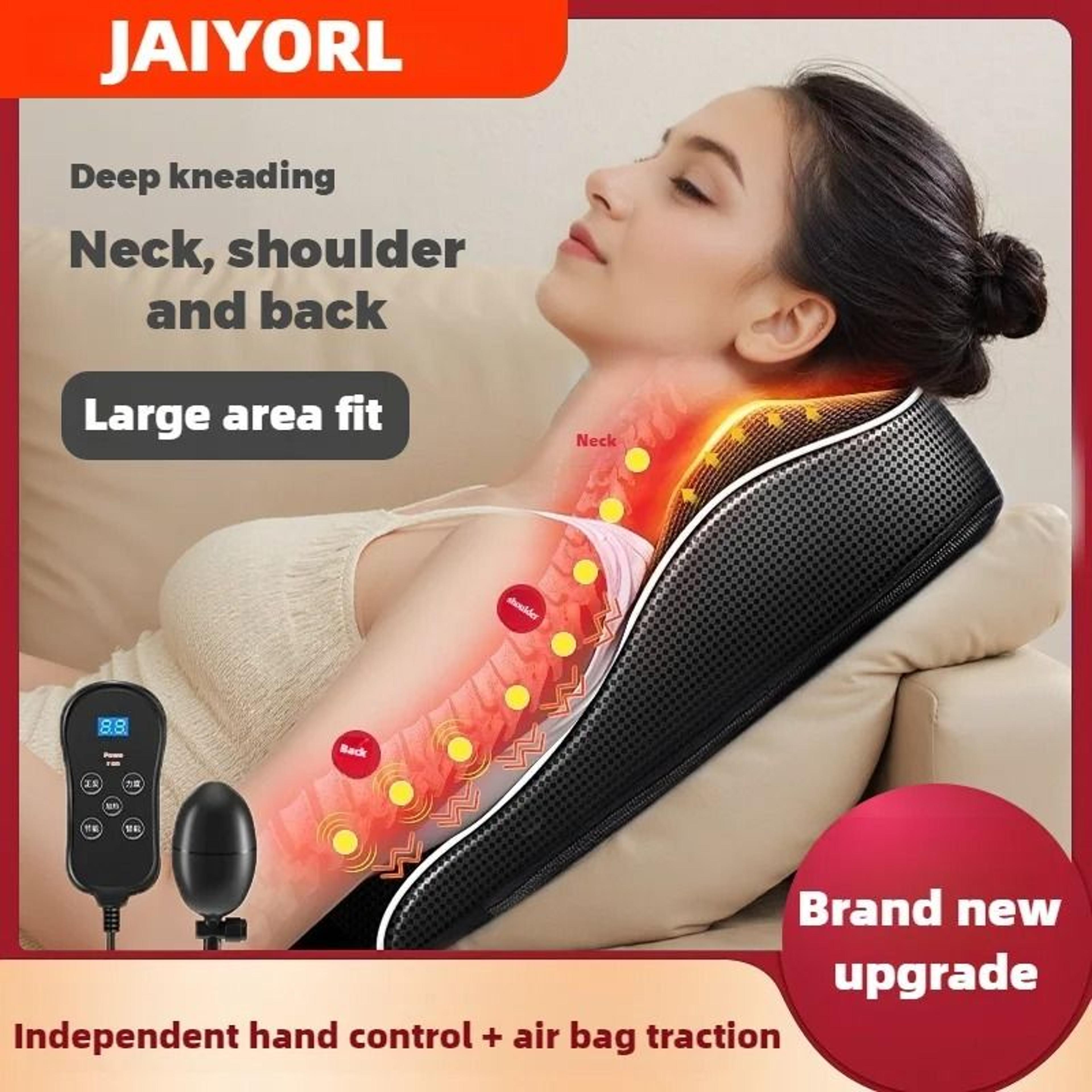 electric shiatsu cervical massage pillow with heat and vibration