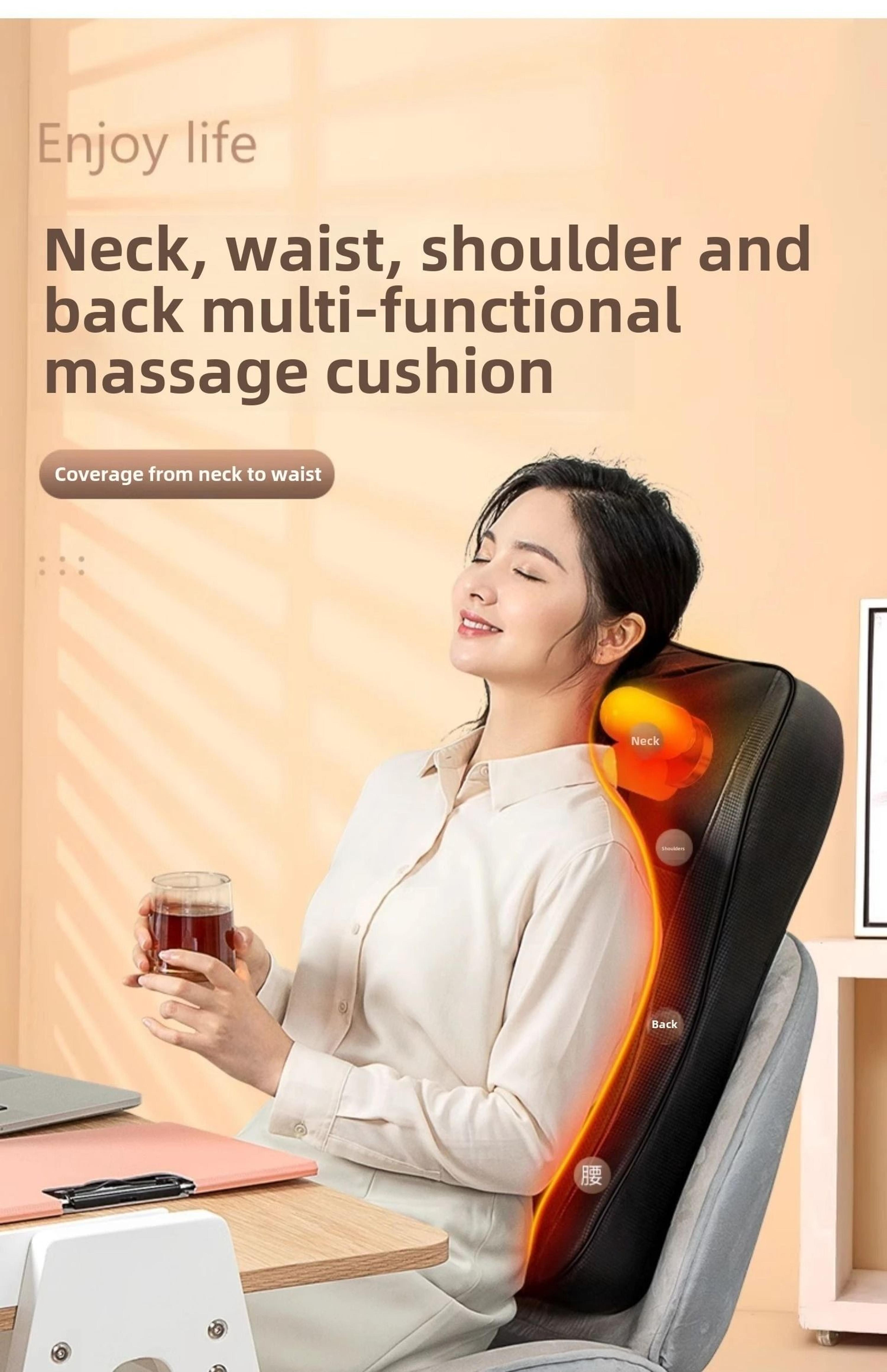 Full Body Massage Chair Pad With Neck Shoulder Rolling Massage 3