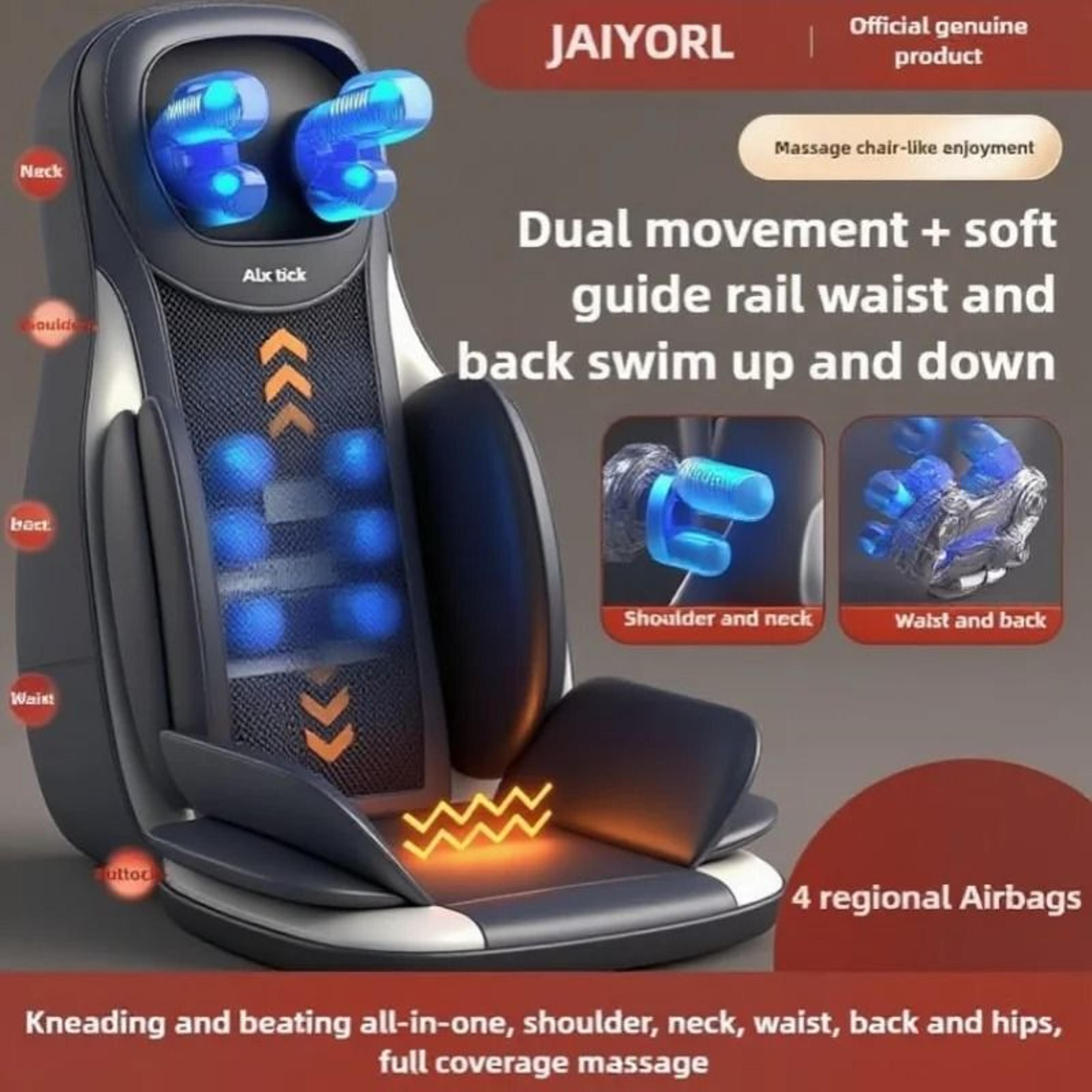 heated 3d shiatsu massage chair pad with airbag compression