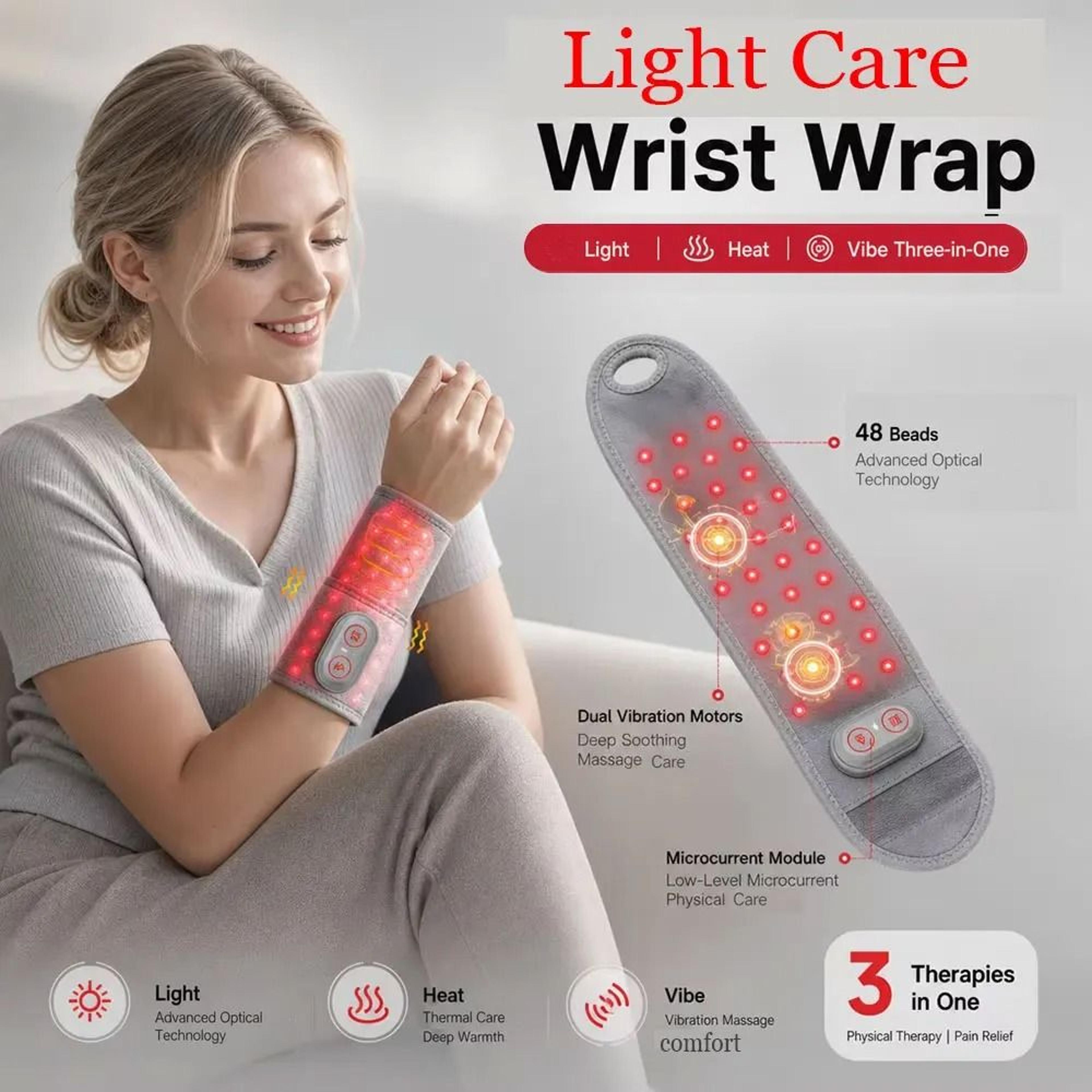 Heated Infrared LED Wrist Wrap With Compression 1