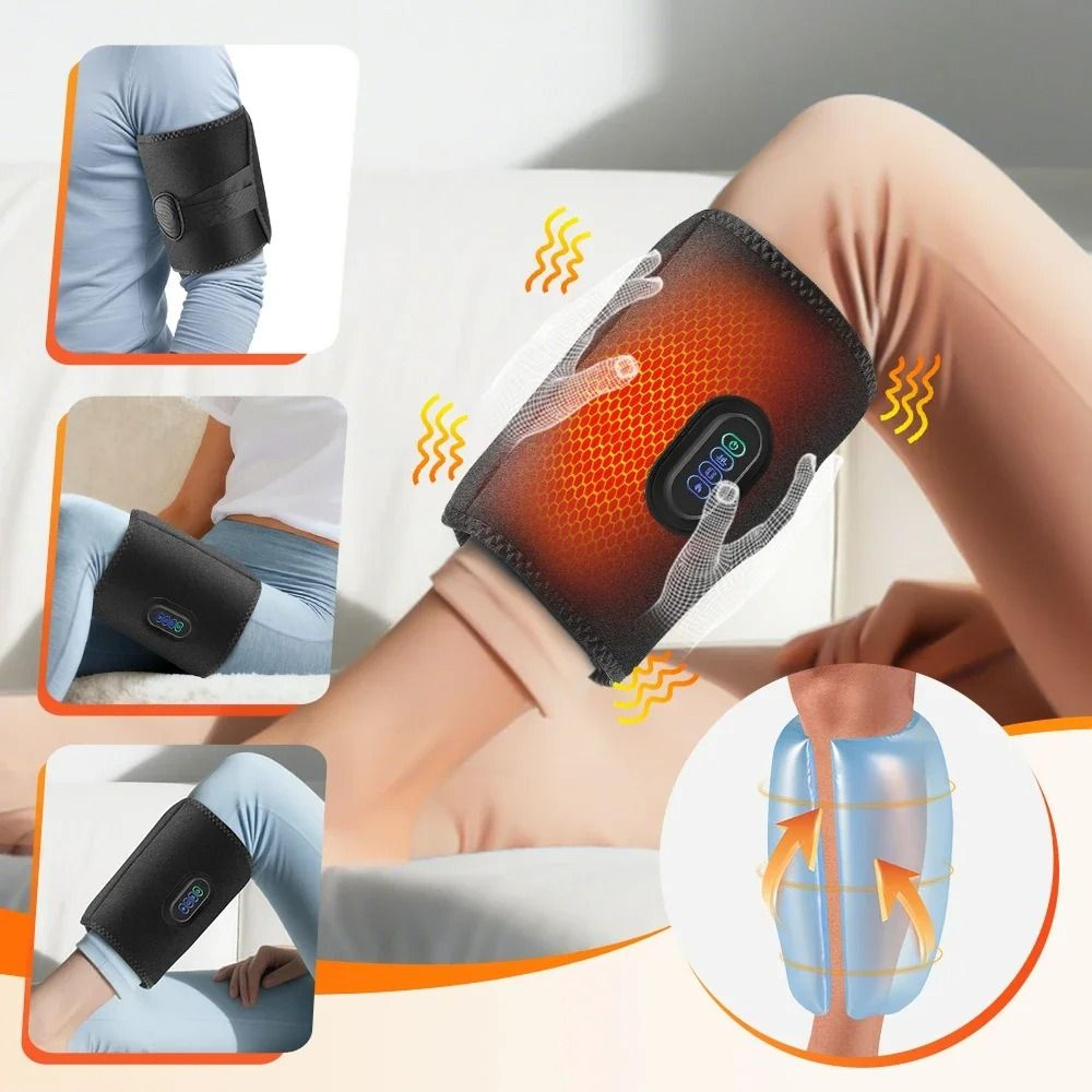 cordless air compression calf massager with heat and vibration