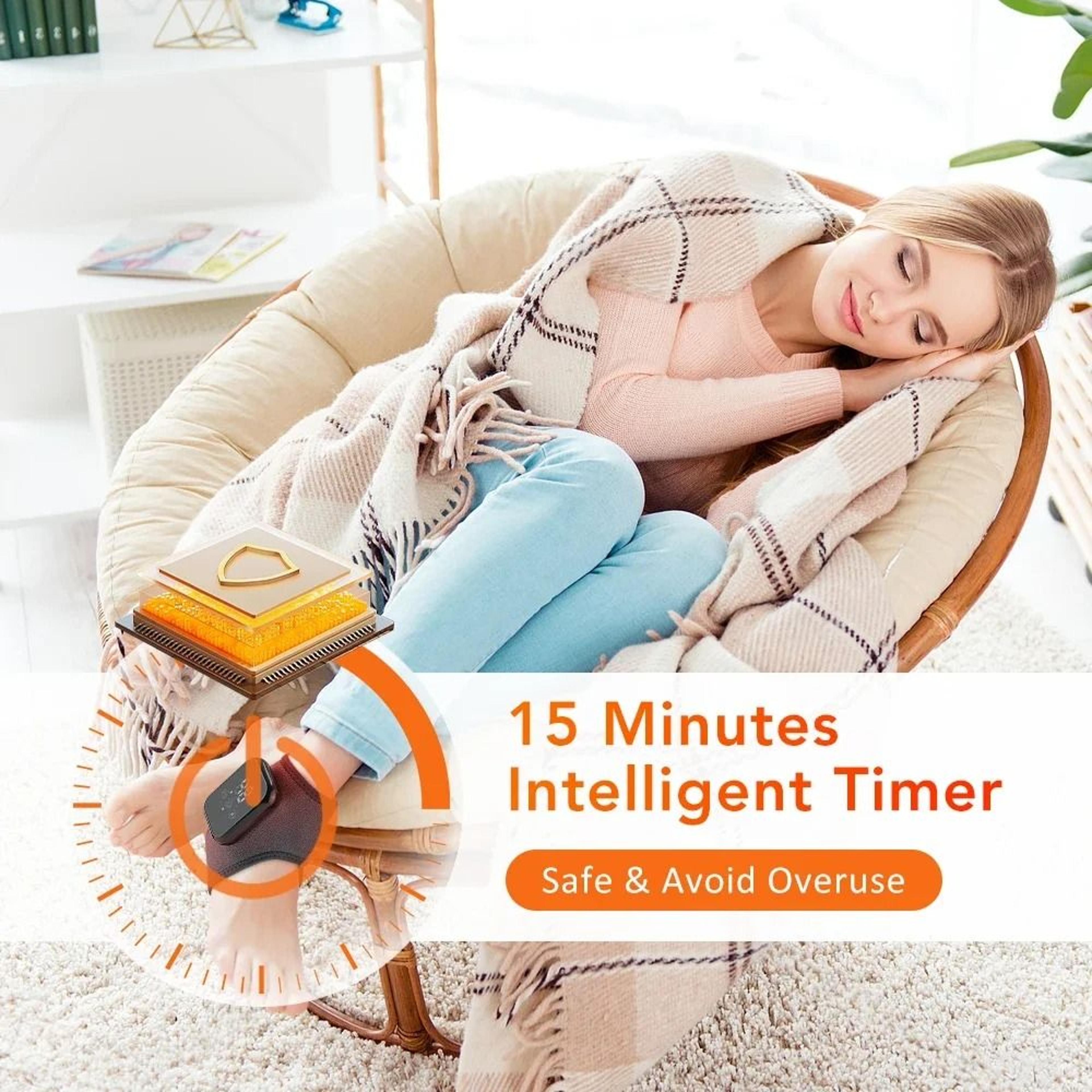 Cordless Heated Ankle Massager With Vibration Support 5