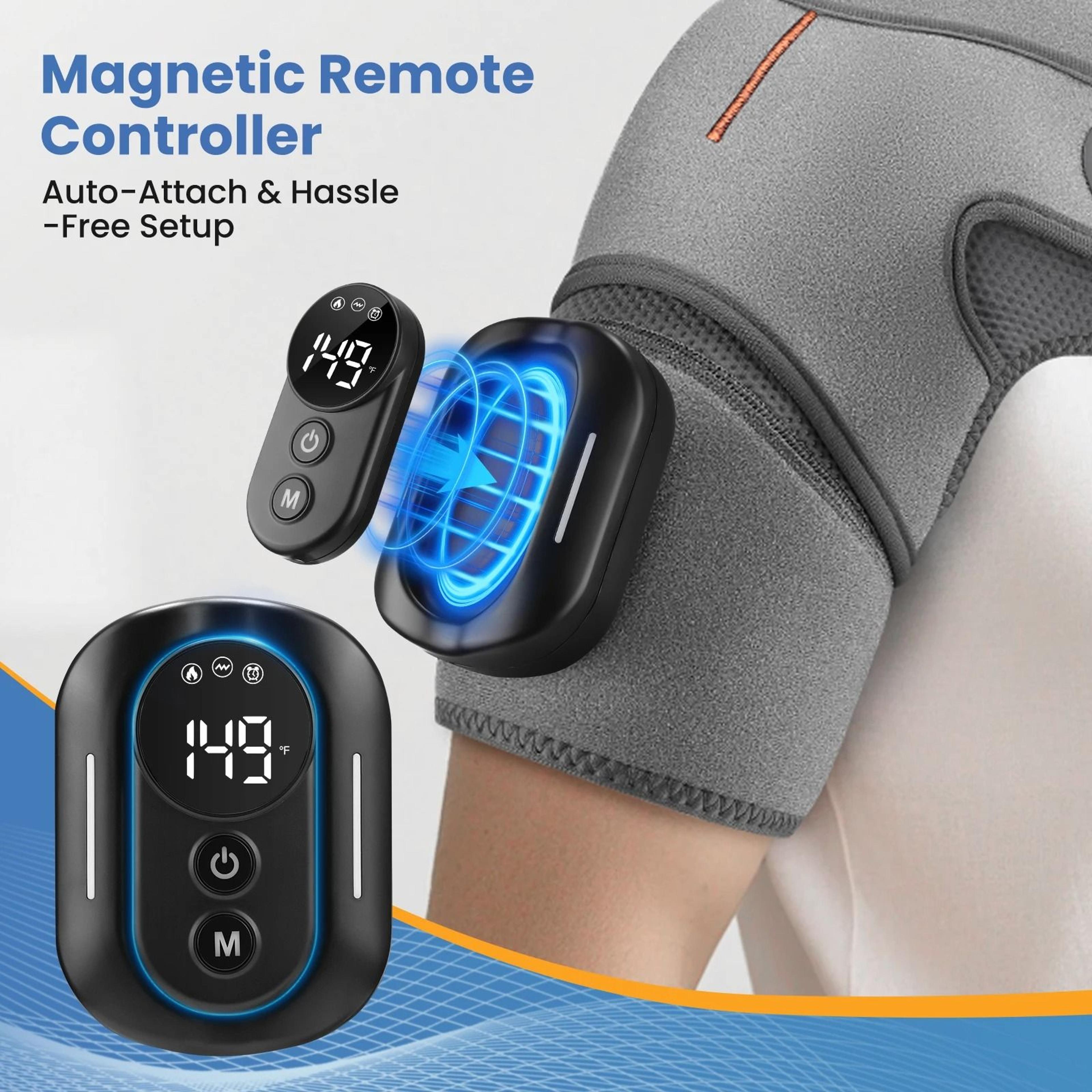 Rechargeable Heated Knee Massager With Vibration  Adjustable Straps 2