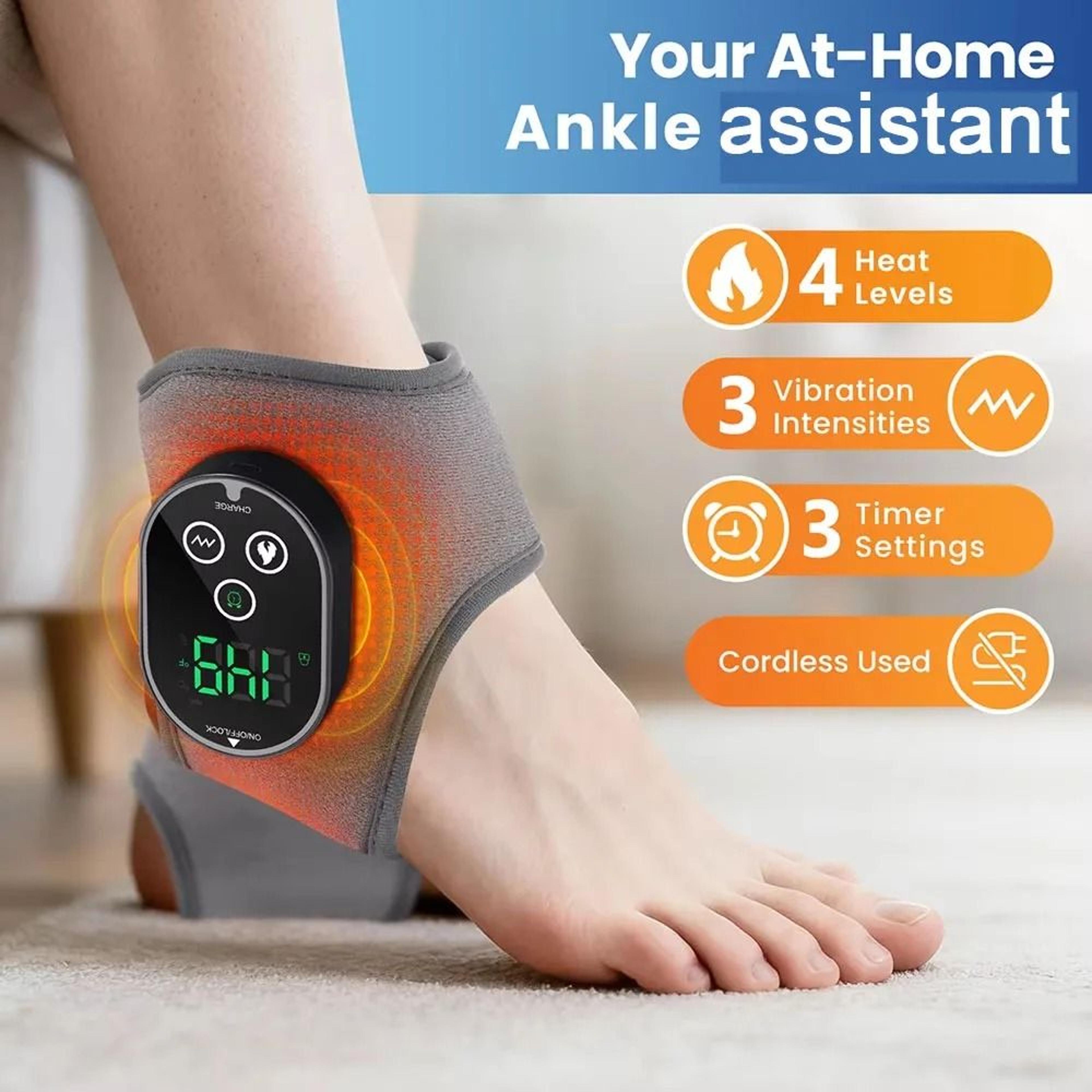 cordless heated ankle massager with 3 massage modes