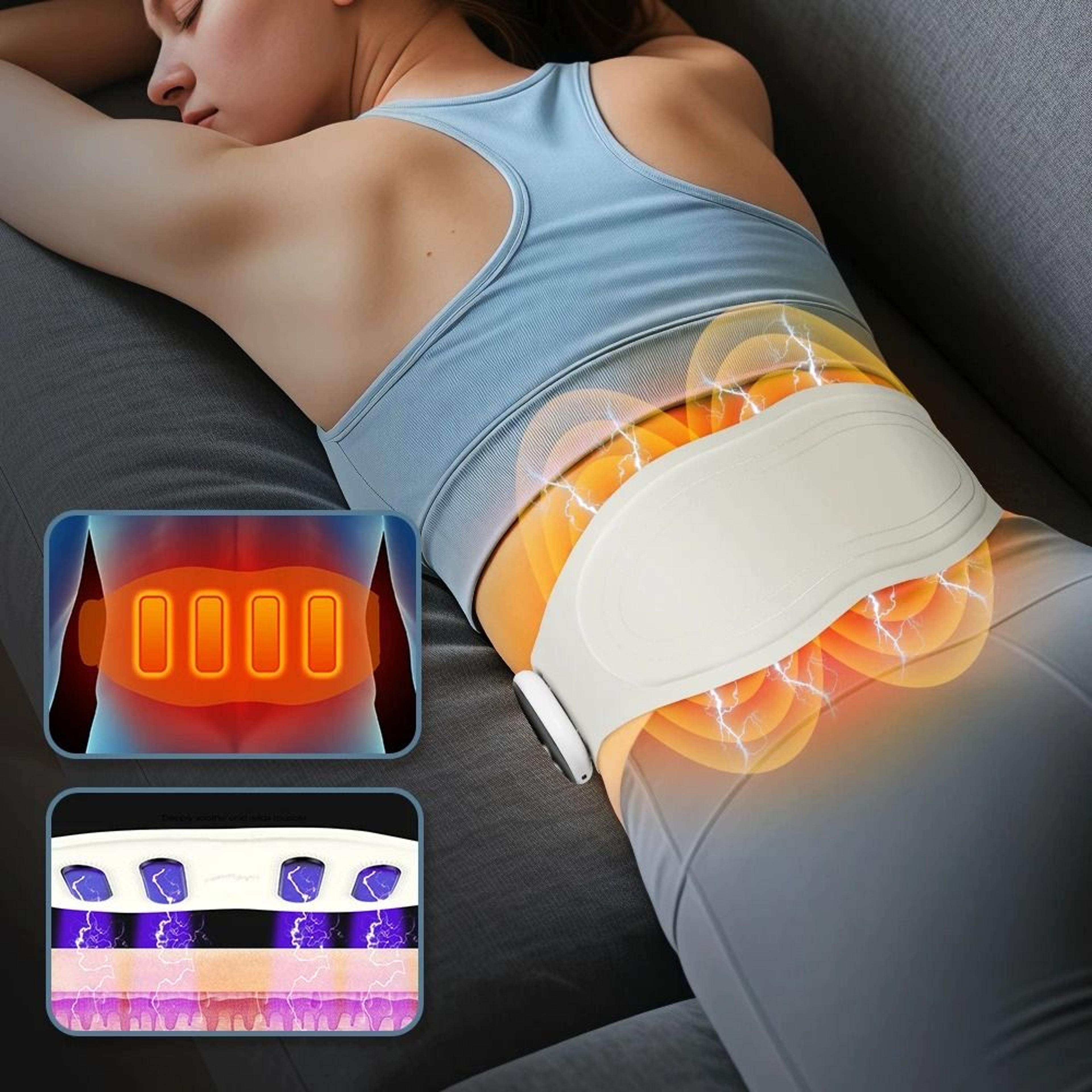 rechargeable ems heated waist and abdominal massager belt