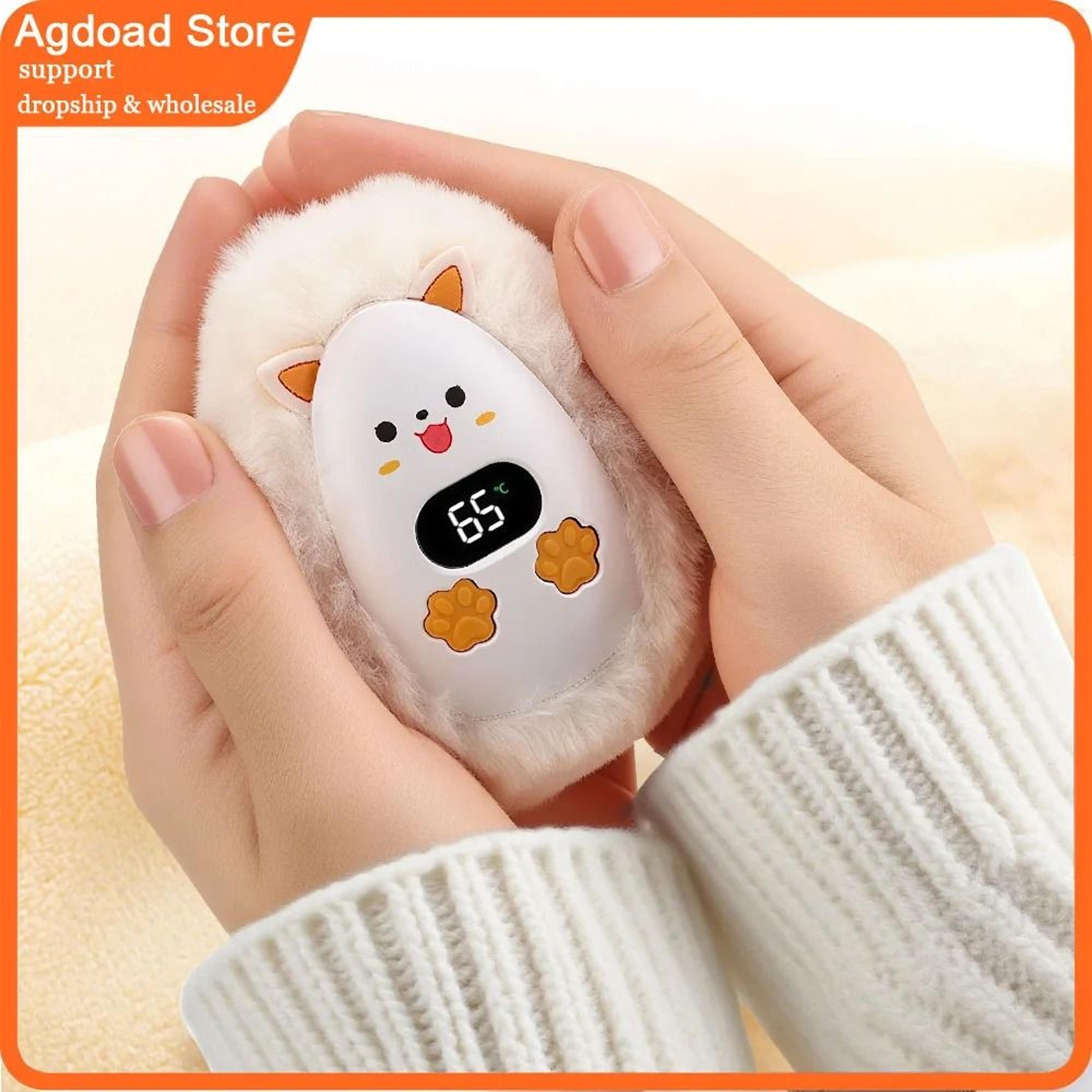 mini plush fox rechargeable hand warmer with 3 heat levels