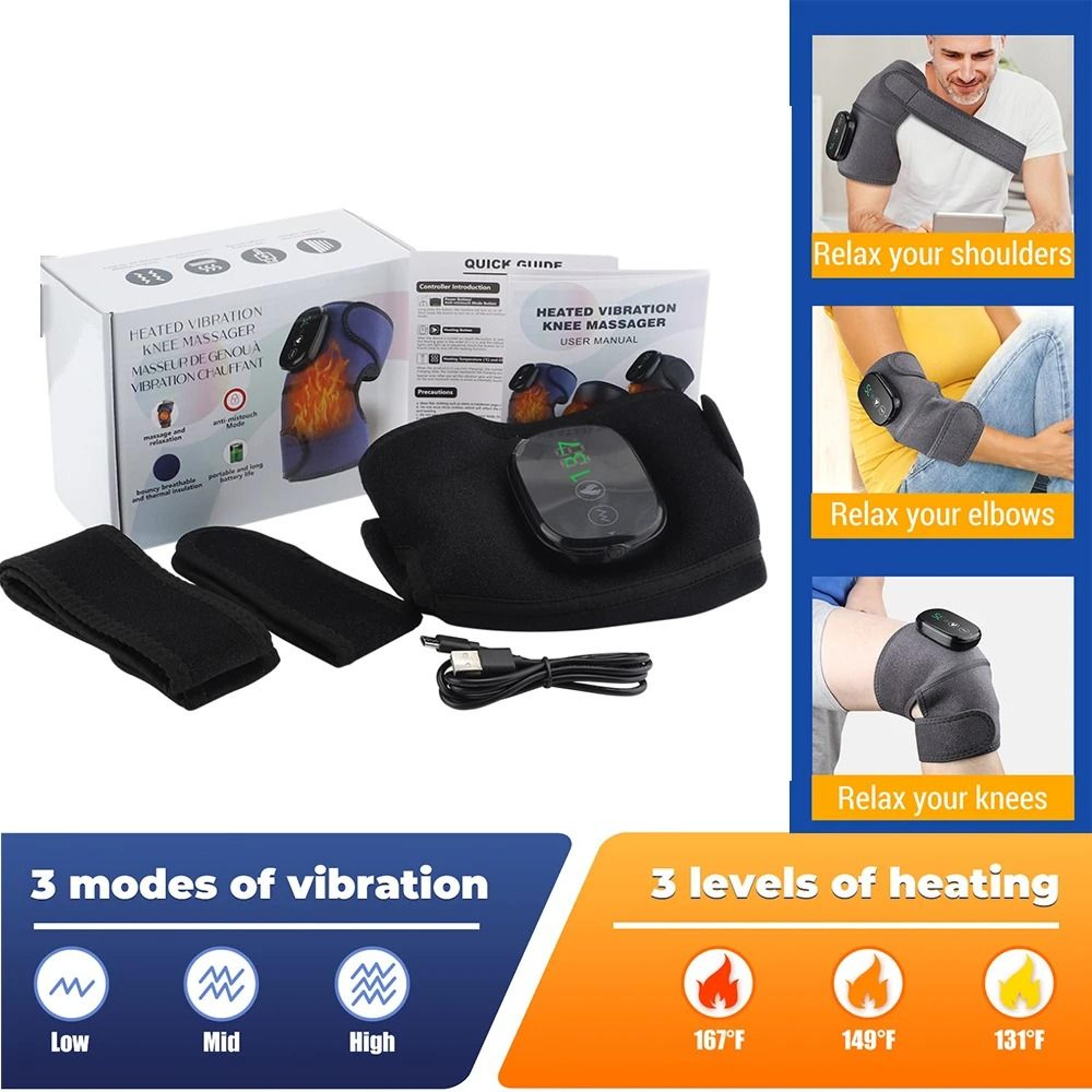 Cordless Heated Vibration Knee Massager With Timer For Knees Shoulders And Elbows 9