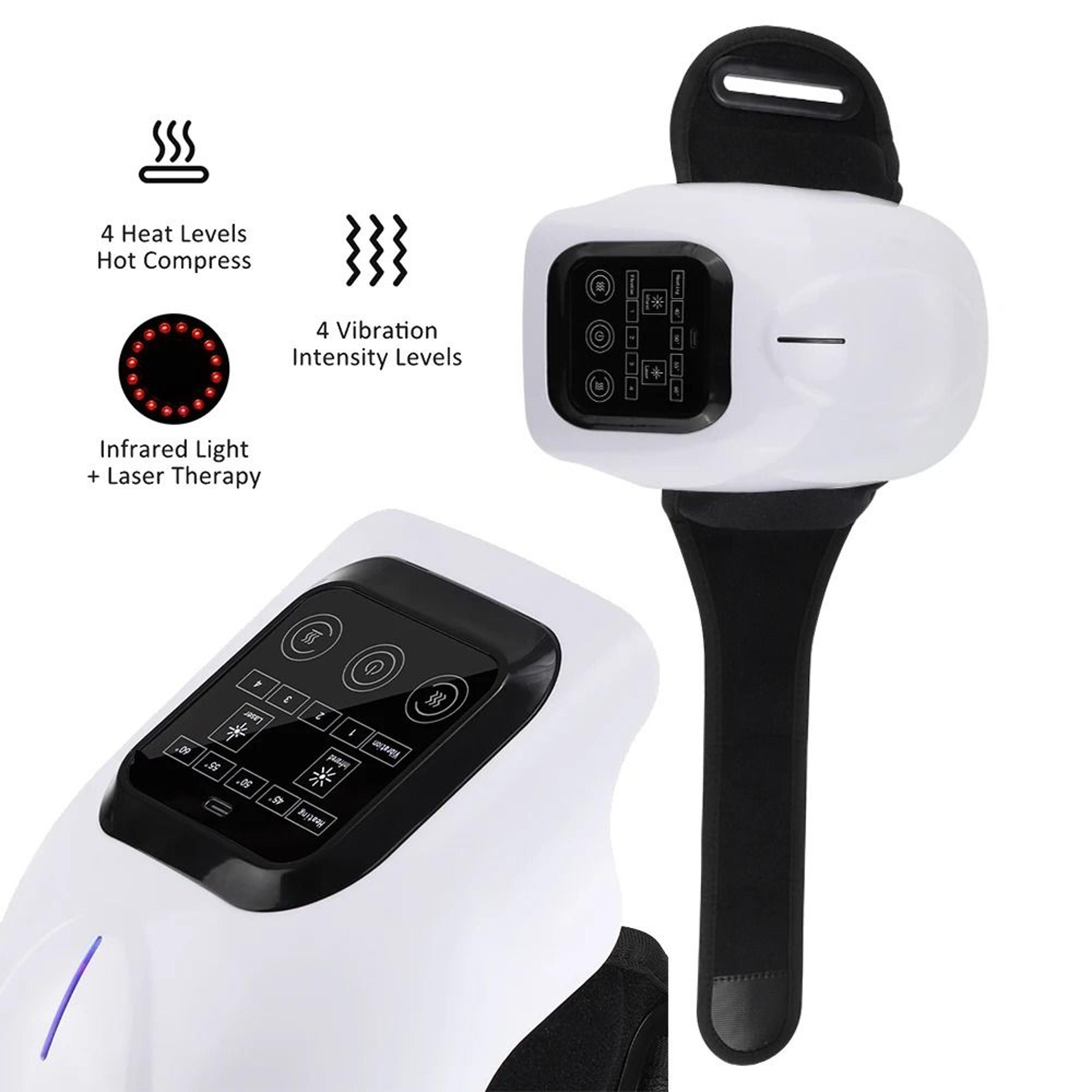 cordless heated knee massager with infrared heat and vibration