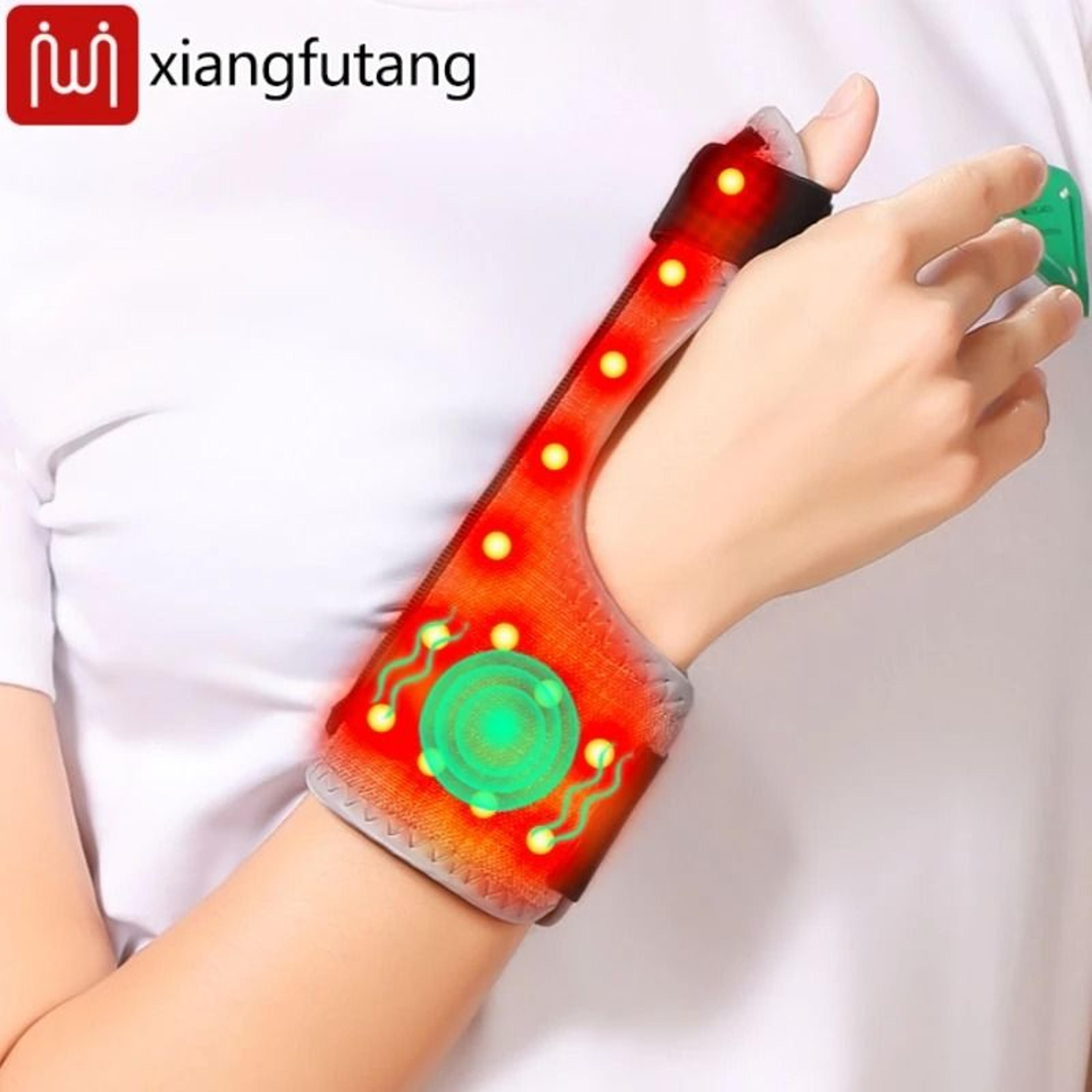 red light heated wrist and finger brace with vibration massage