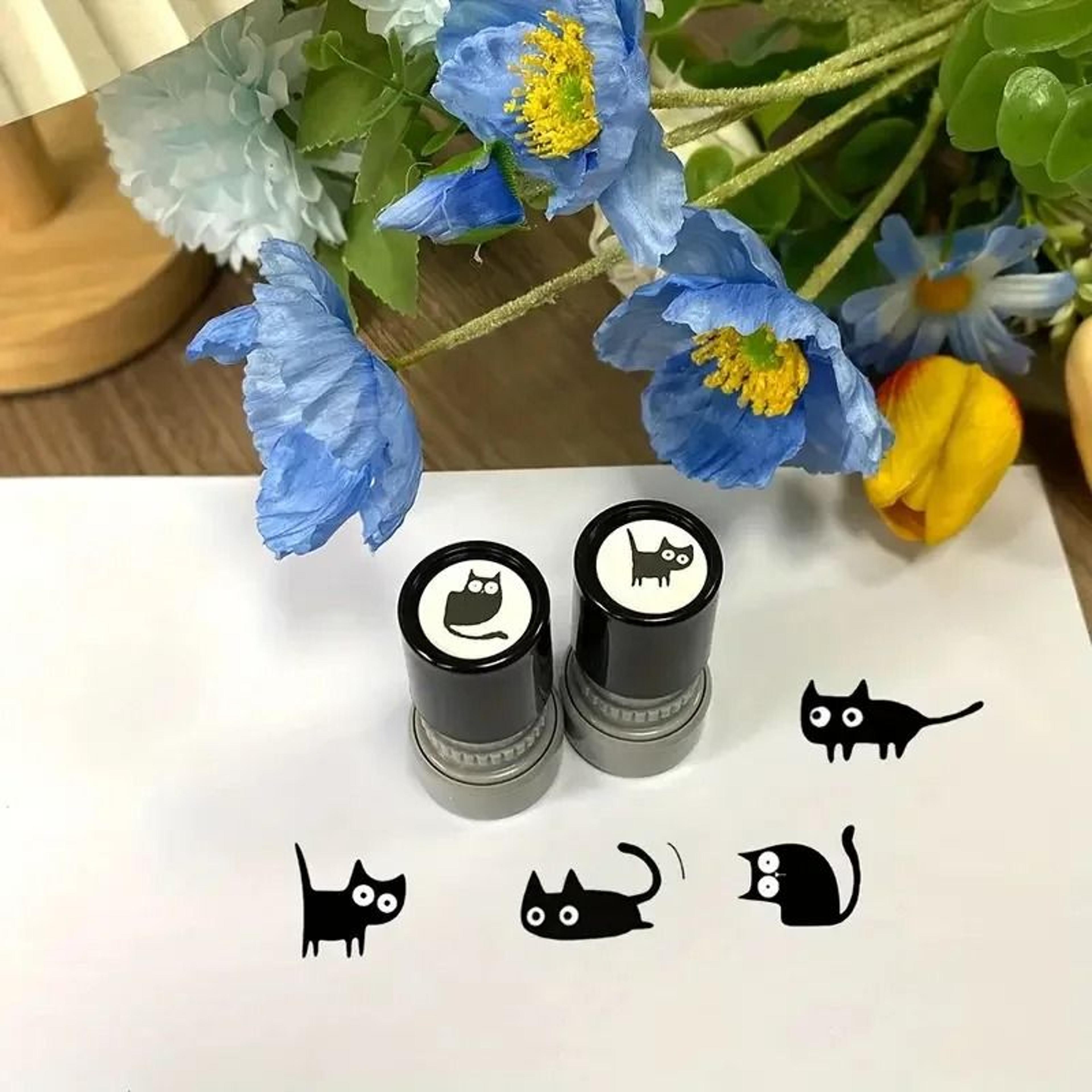 Cute Black Cat Wooden Stamp For Scrapbooking Journals And DIY Crafts 1