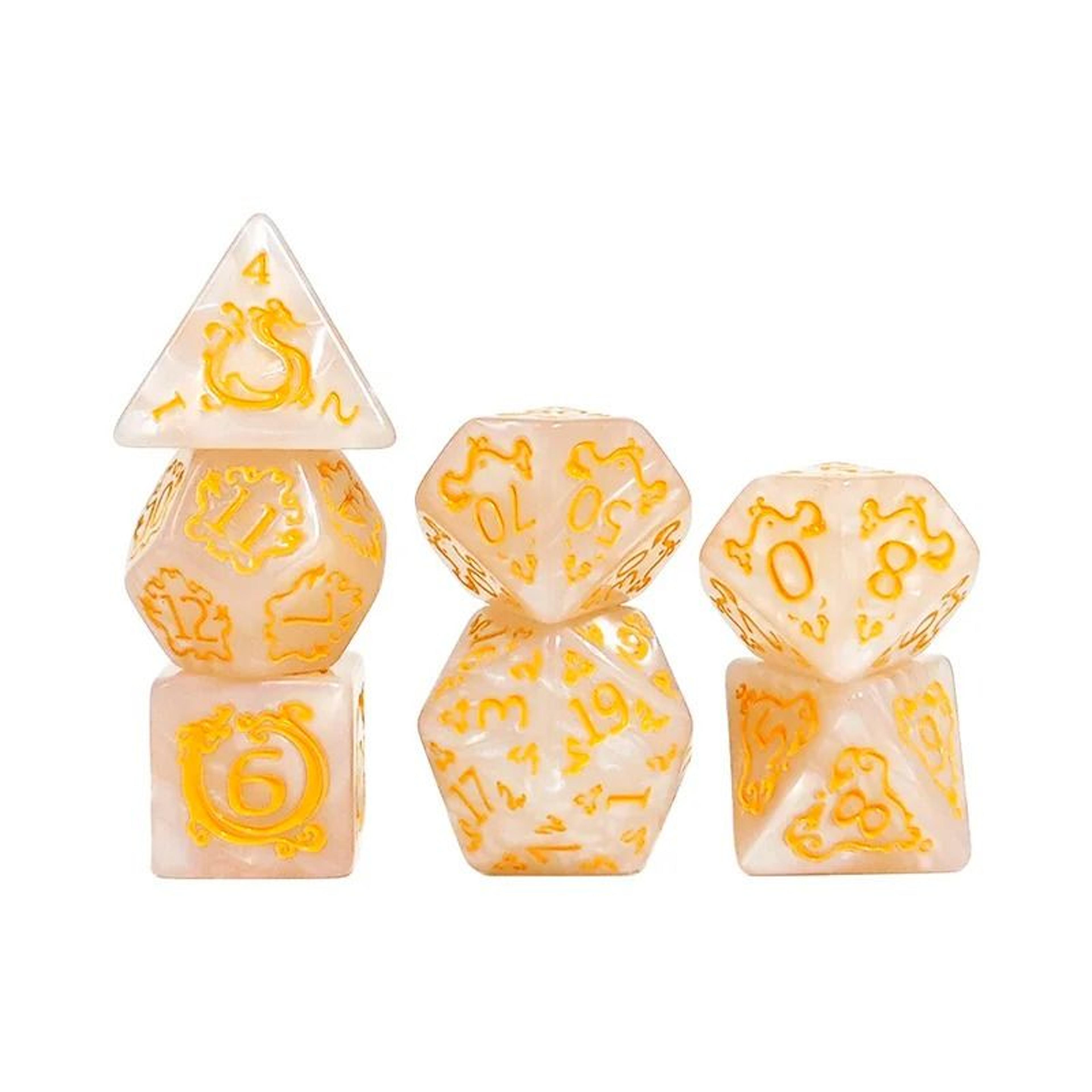 7 Piece Dragon Pattern Polyhedral Dice Set For Tabletop Role Playing Games 10
