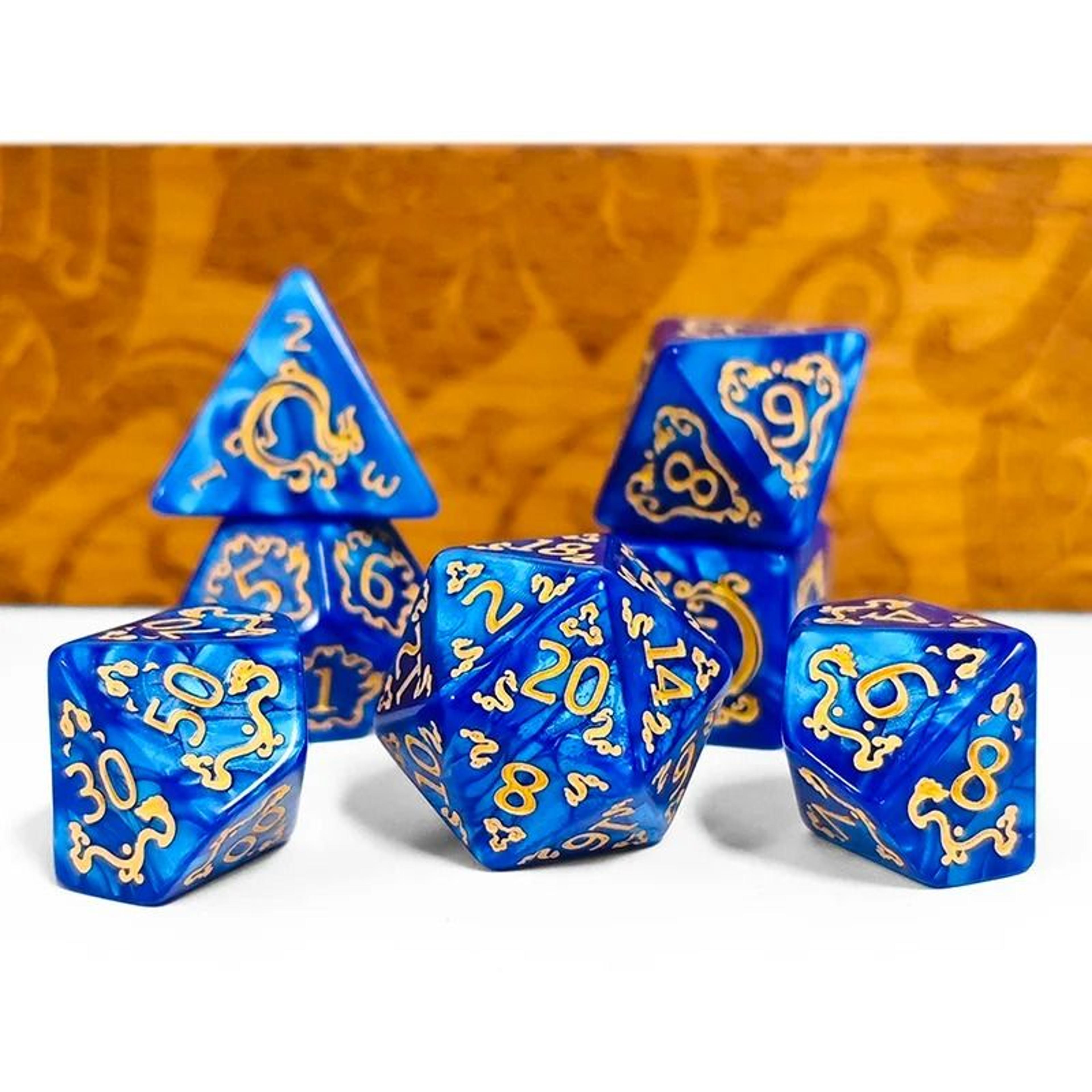 7 Piece Dragon Pattern Polyhedral Dice Set For Tabletop Role Playing Games 1