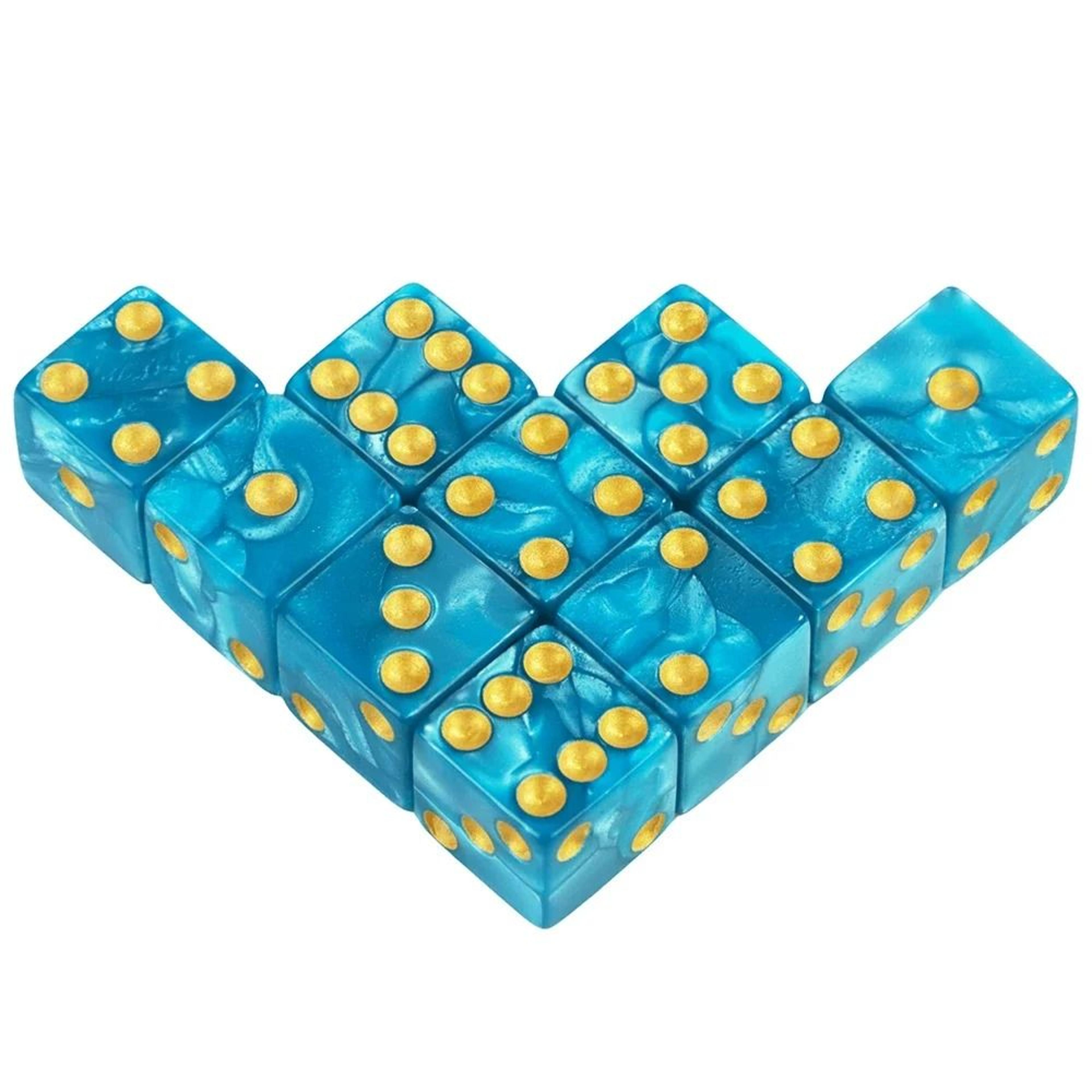 16mm Marble Style D6 Dice Set For Board Games And Math Activities 14
