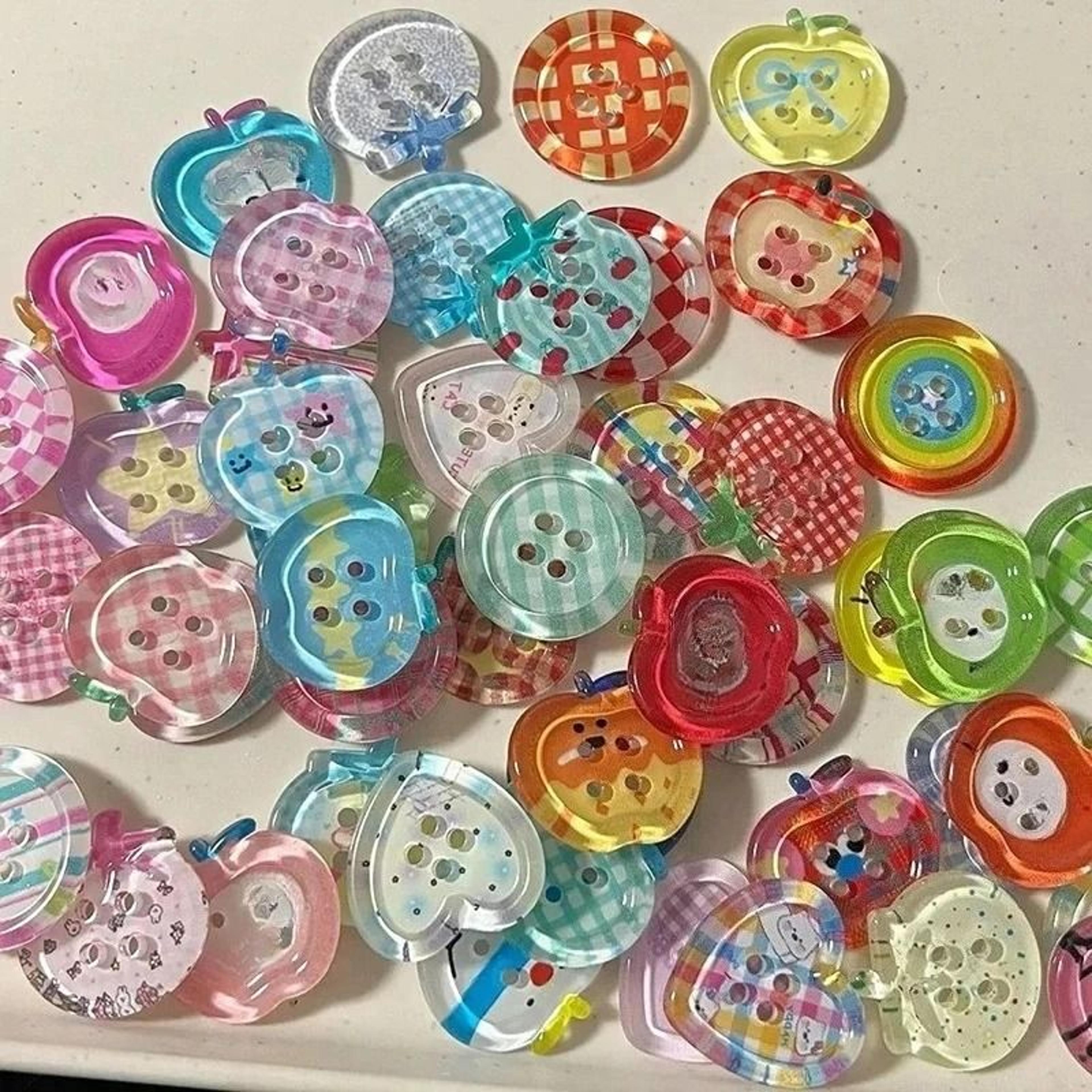 10 Or 20 Piece Transparent Colorful Buttons For Sewing And Crafts 1