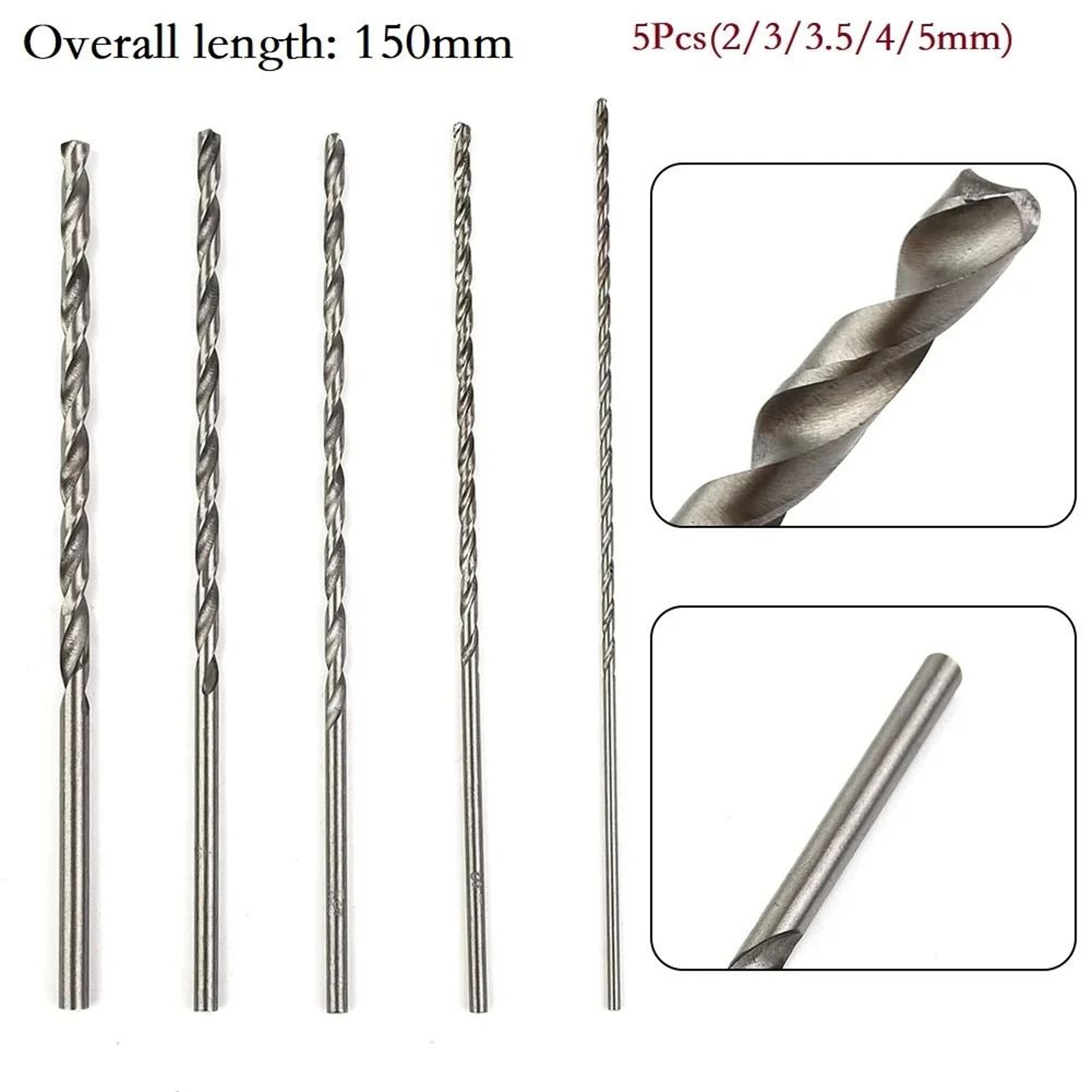 5 Piece Extra Long HSS Drill Bit Set 150mm High Speed Steel Bits For Wood Plastic  Aluminum 2