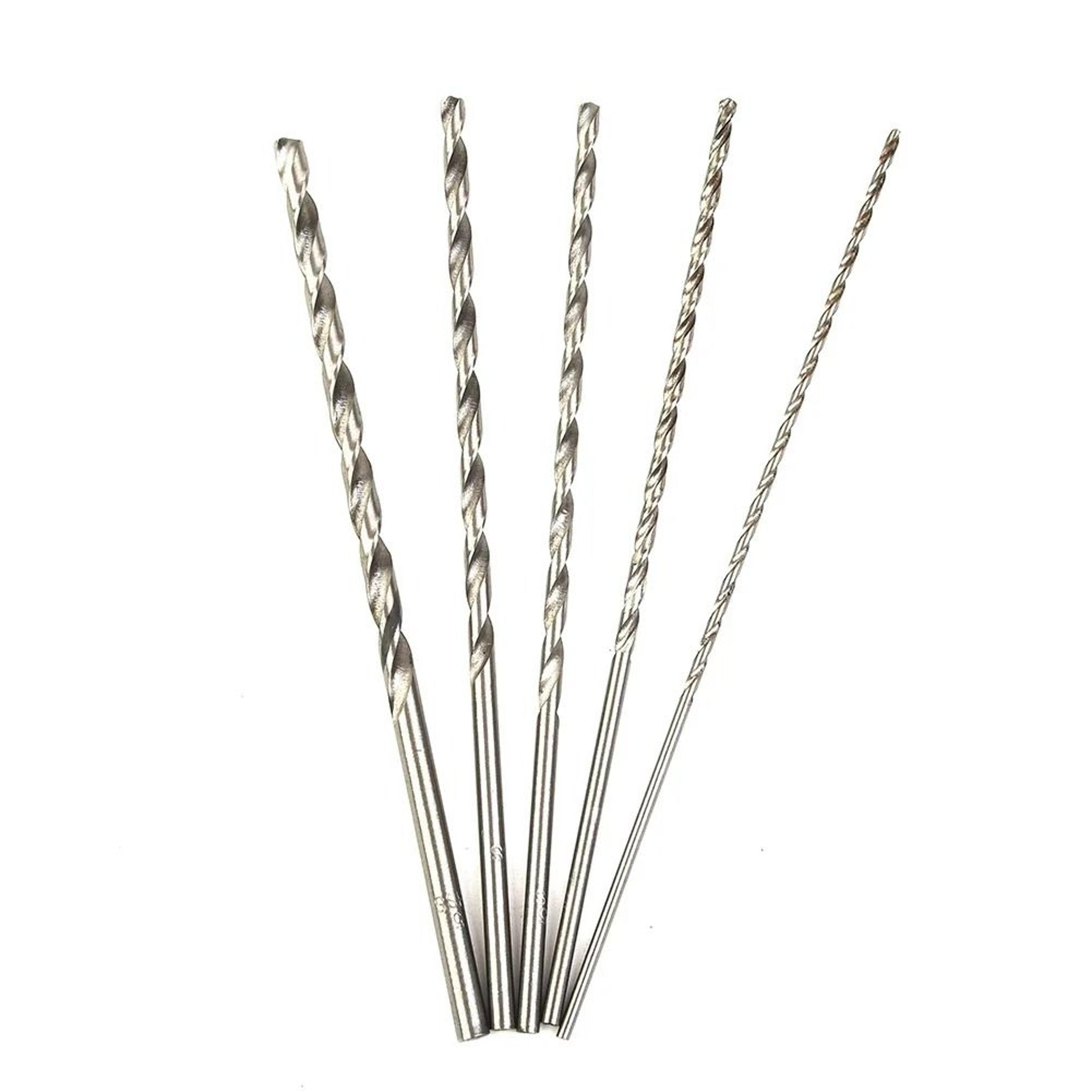 5 Piece Extra Long HSS Drill Bit Set 150mm High Speed Steel Bits For Wood Plastic  Aluminum 4