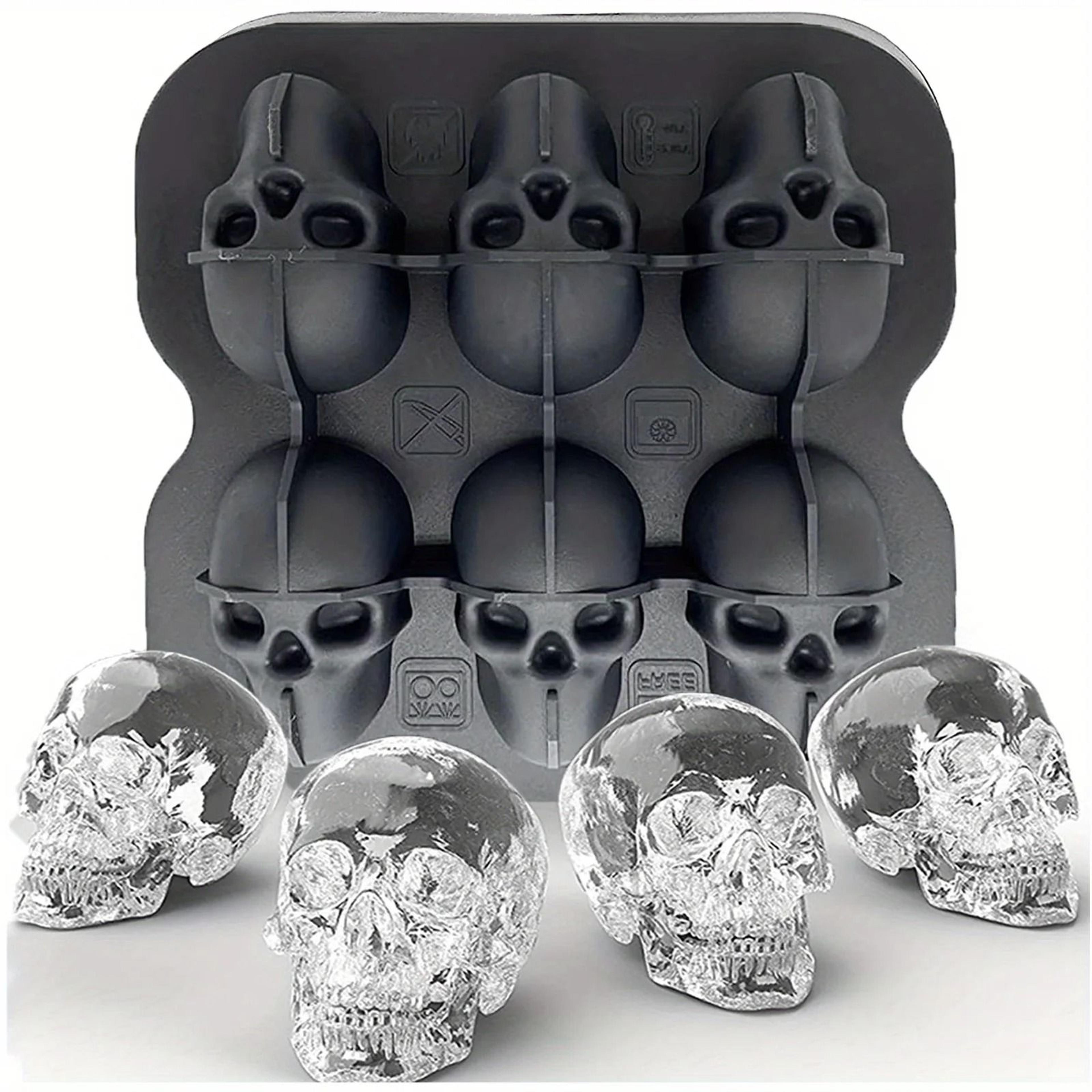 3d skull silicone ice ball mold for cocktails and whiskey