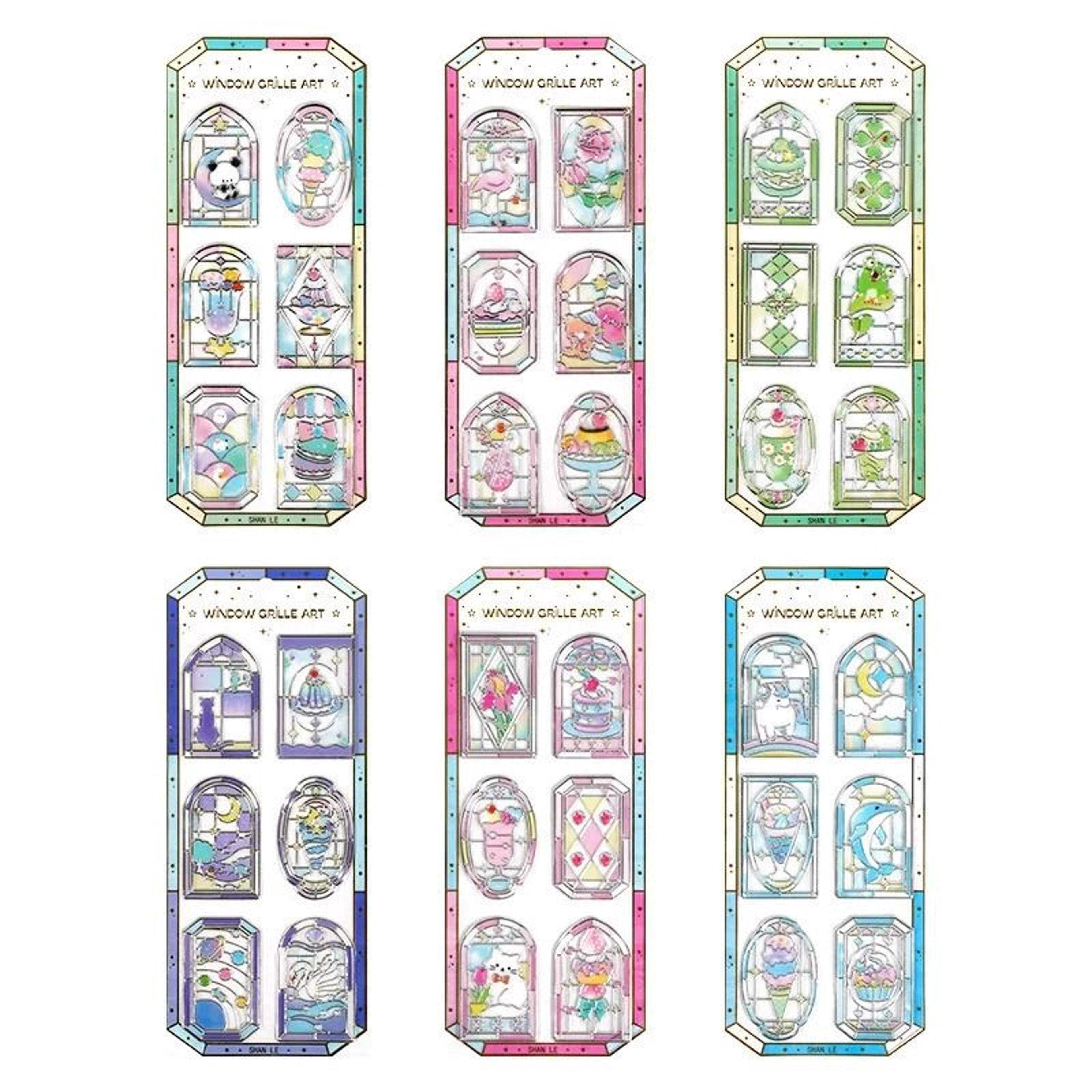 Japanese Kawaii 3D Stained Glass Dessert Scrapbook Stickers 7