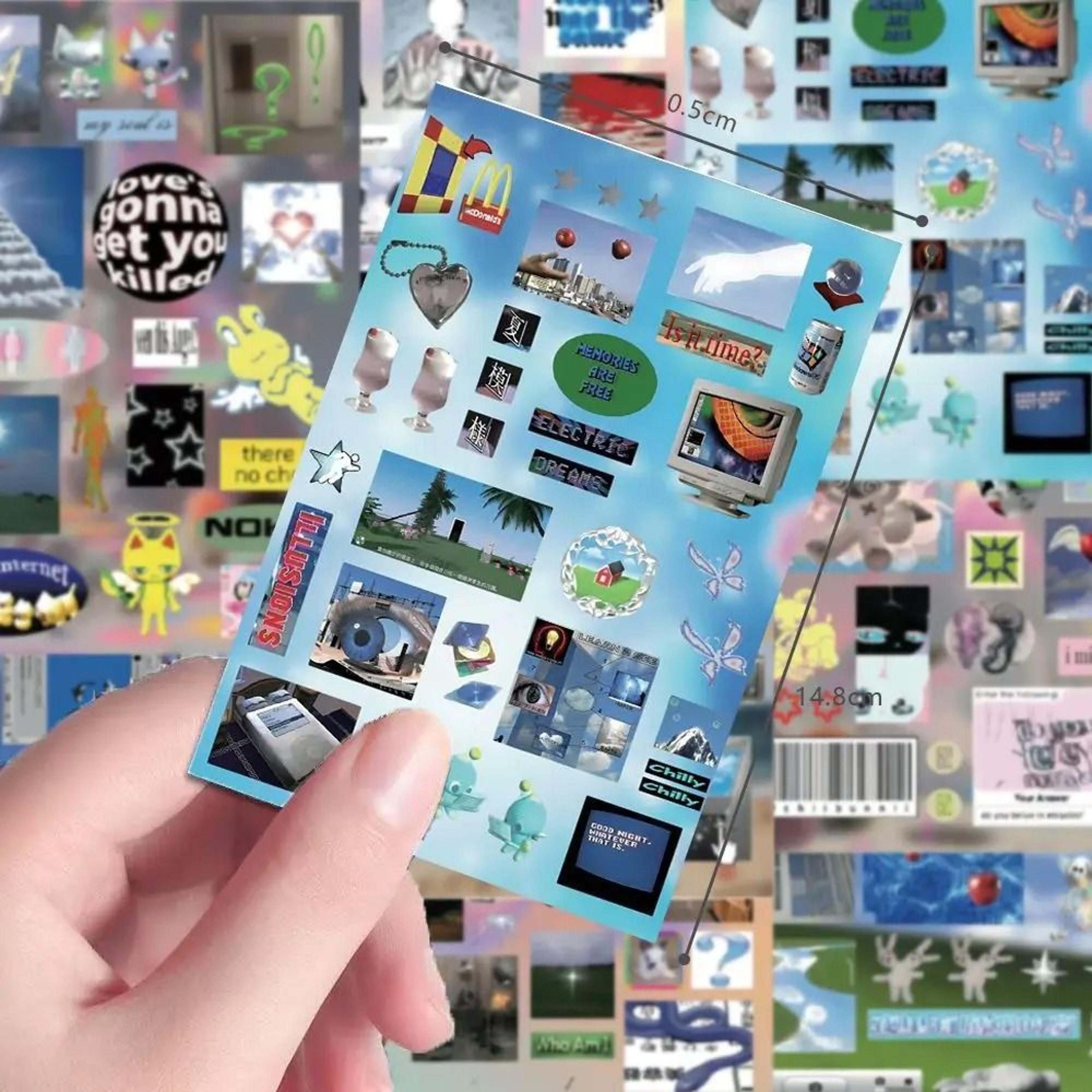 8 Sheet Retro Dreamcore Y2K Die Cut Sticker Pack For Junk Journals Scrapbooks And DIY Collage Craft 4