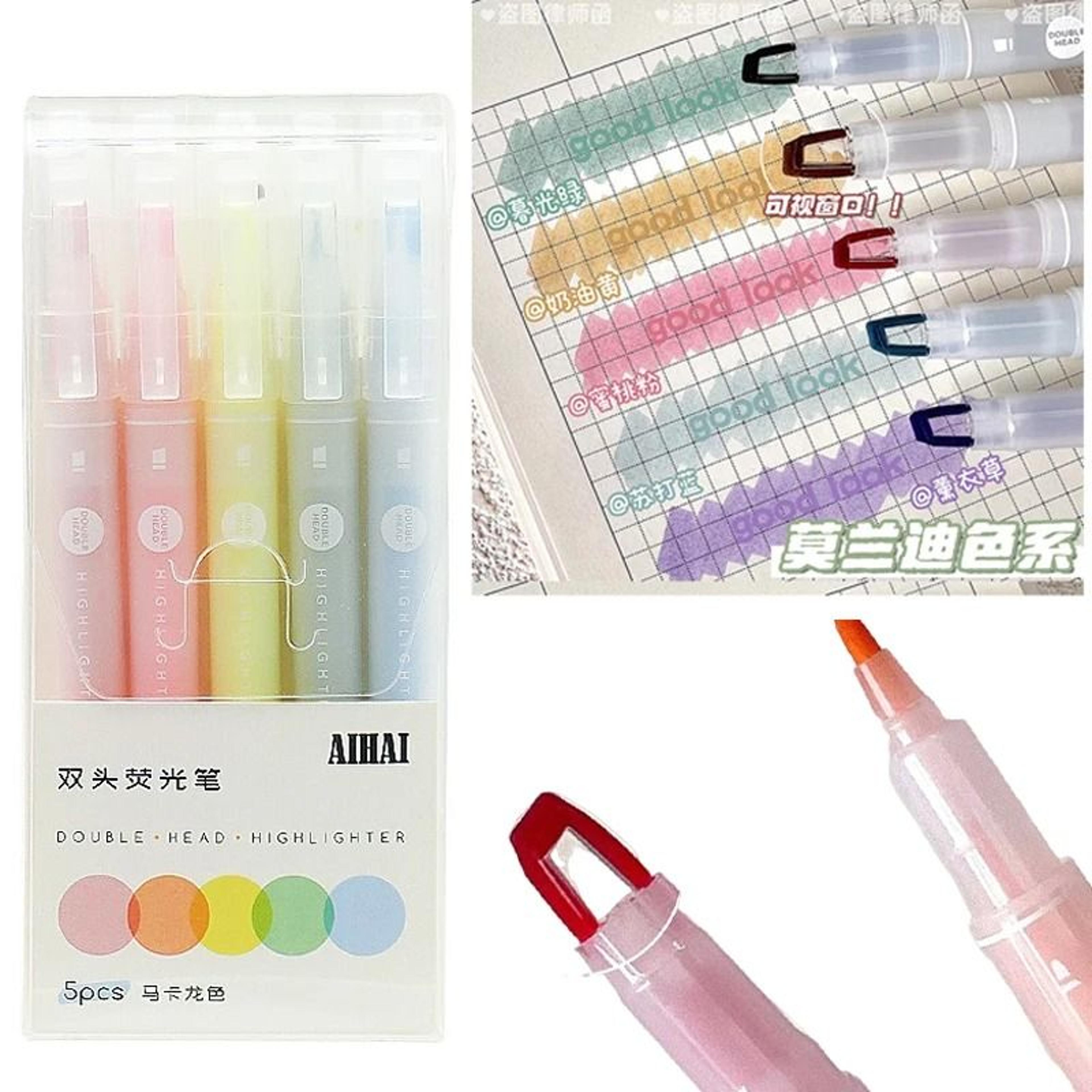 Dual Tip Pastel Highlighter Pens Set With Window Tip For Journals Notes And Study Supplies 1