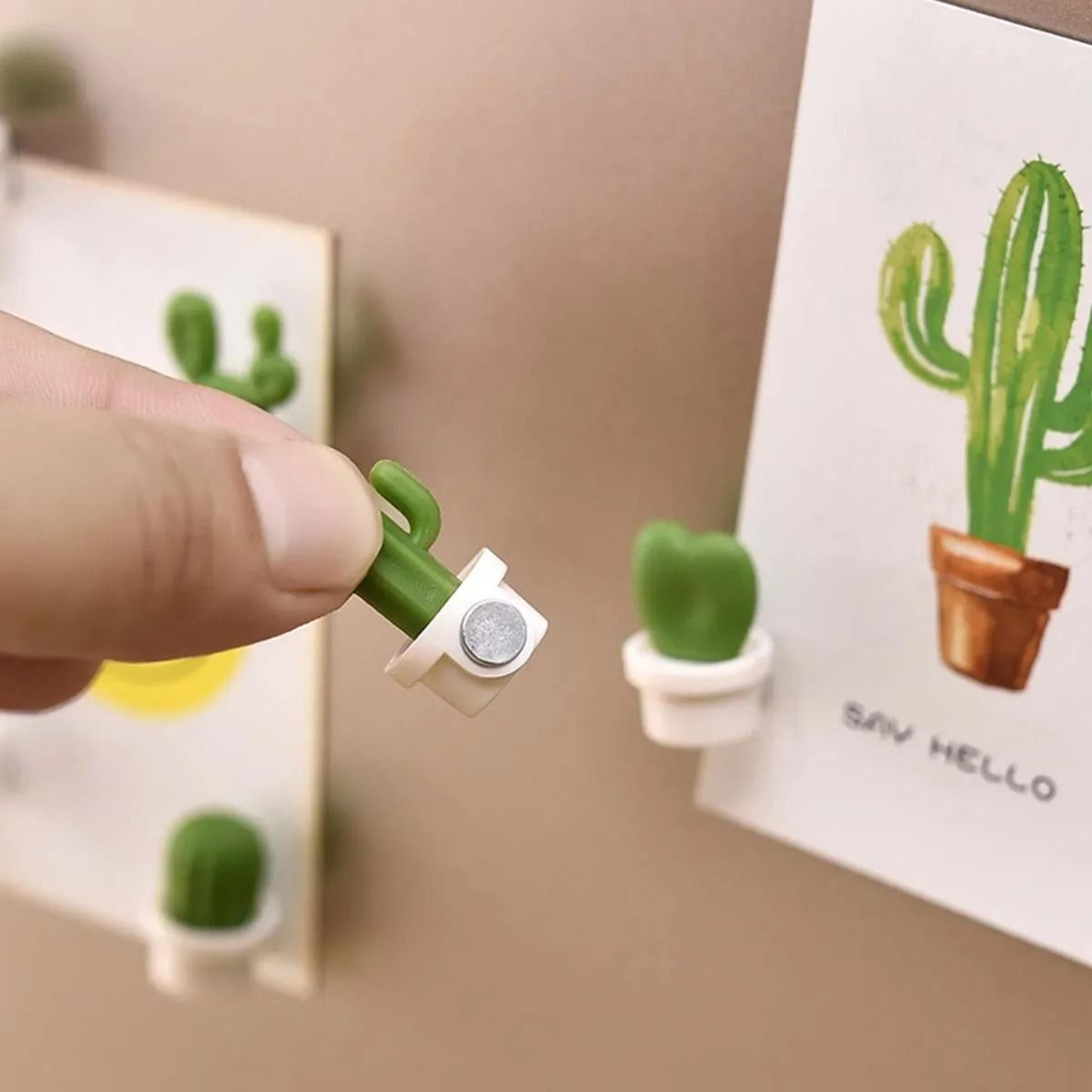 6 Piece Cute Cactus Fridge Magnet Set 3D Refrigerator Magnets For Kitchen Office And Message Boards 0
