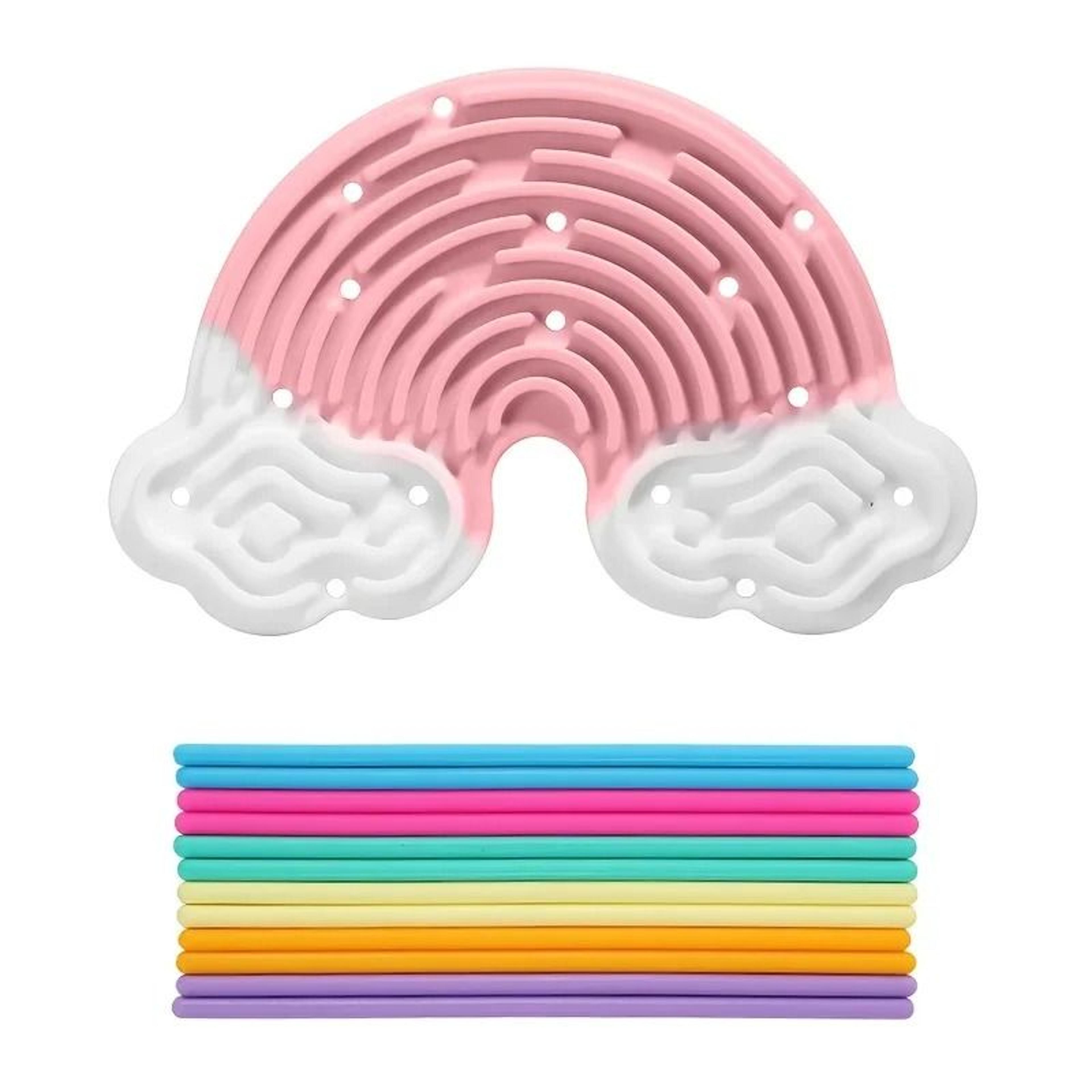 Rainbow Cloud Silicone Busy Board Double Sided Sensory Activity Toy 2