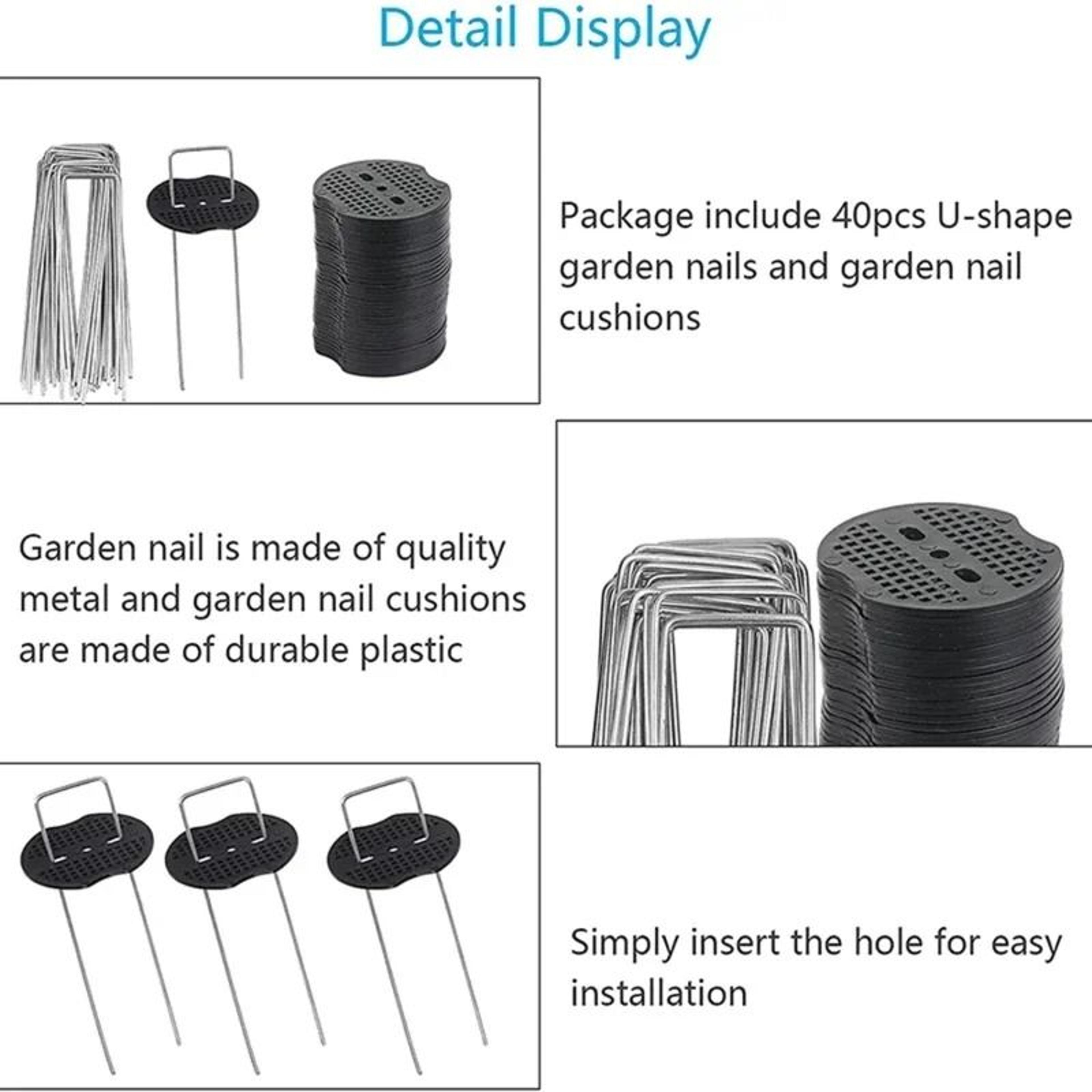 4080Pcs Ushaped Ground Pegs With Buffer Washers Garden Pegs For Securing Weed Landscape Fabric Nett 4