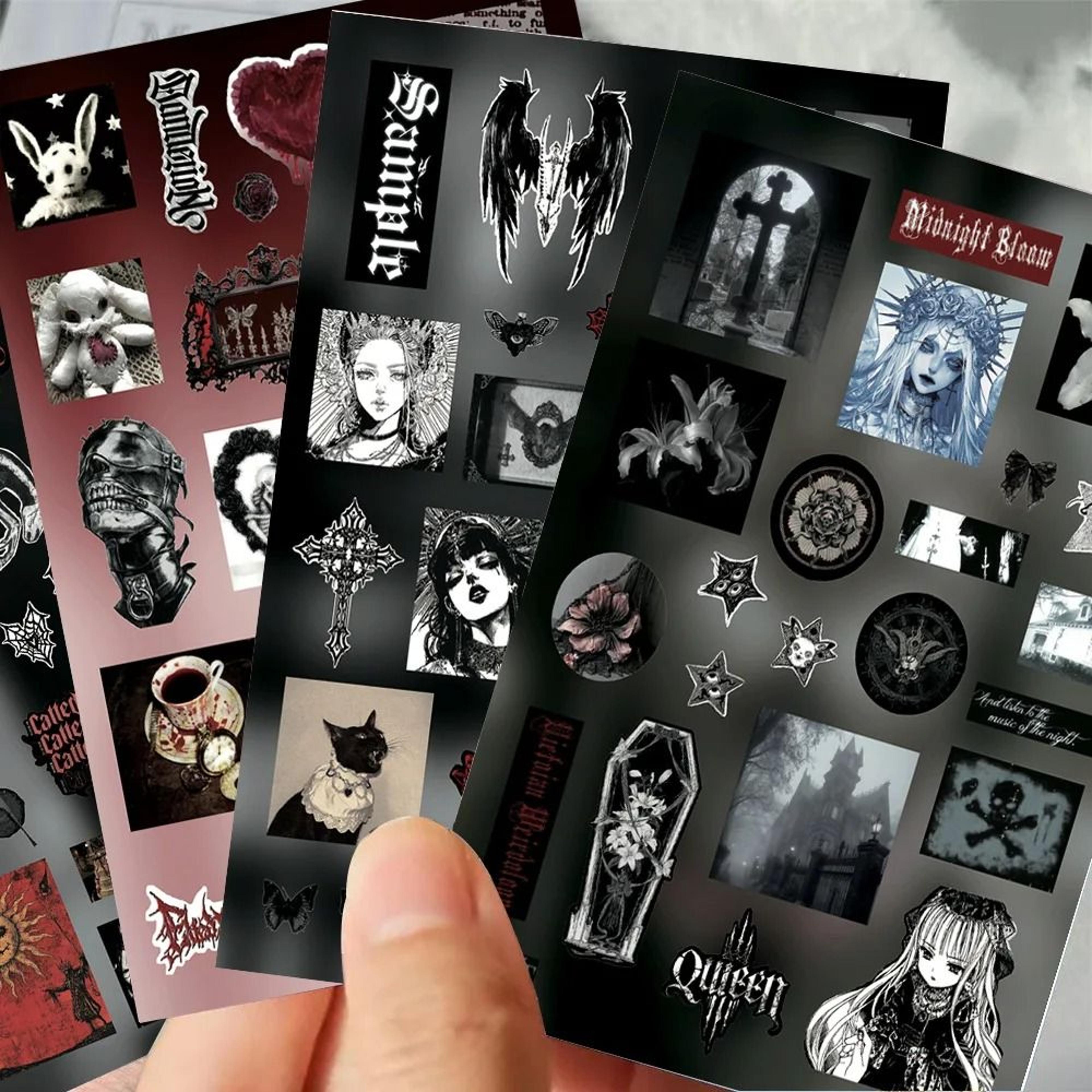 8 Sheet Gothic Raven Feather Die Cut Sticker Pack For Junk Journals Scrapbooks And DIY Crafts 5
