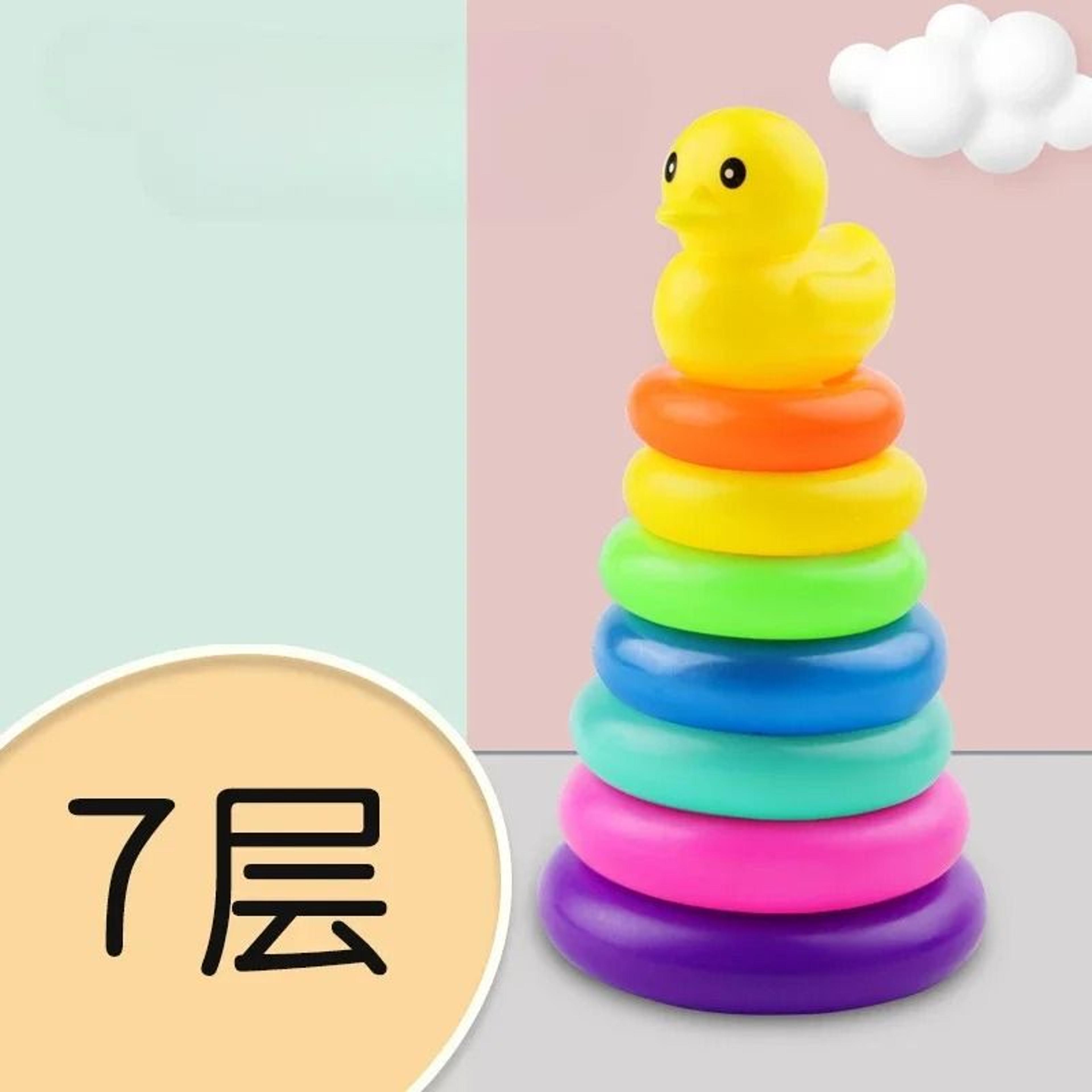 Montessori Rainbow Animal Stacking Ring Tower Educational Toy For Toddlers 7
