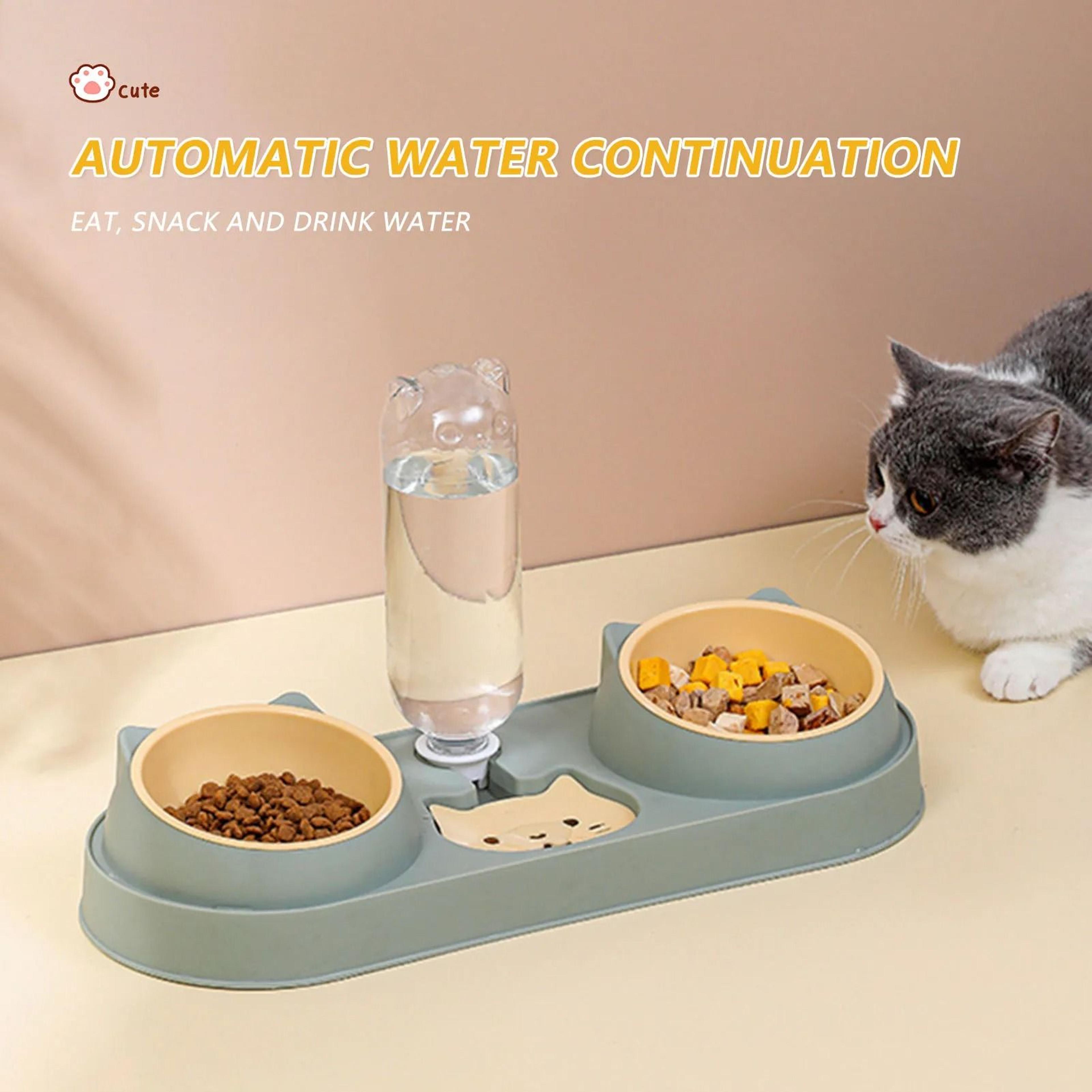 3 In 1 Elevated Pet Feeding Station With Automatic Water Dispenser Double Food Bowls For Cats  Smal 2