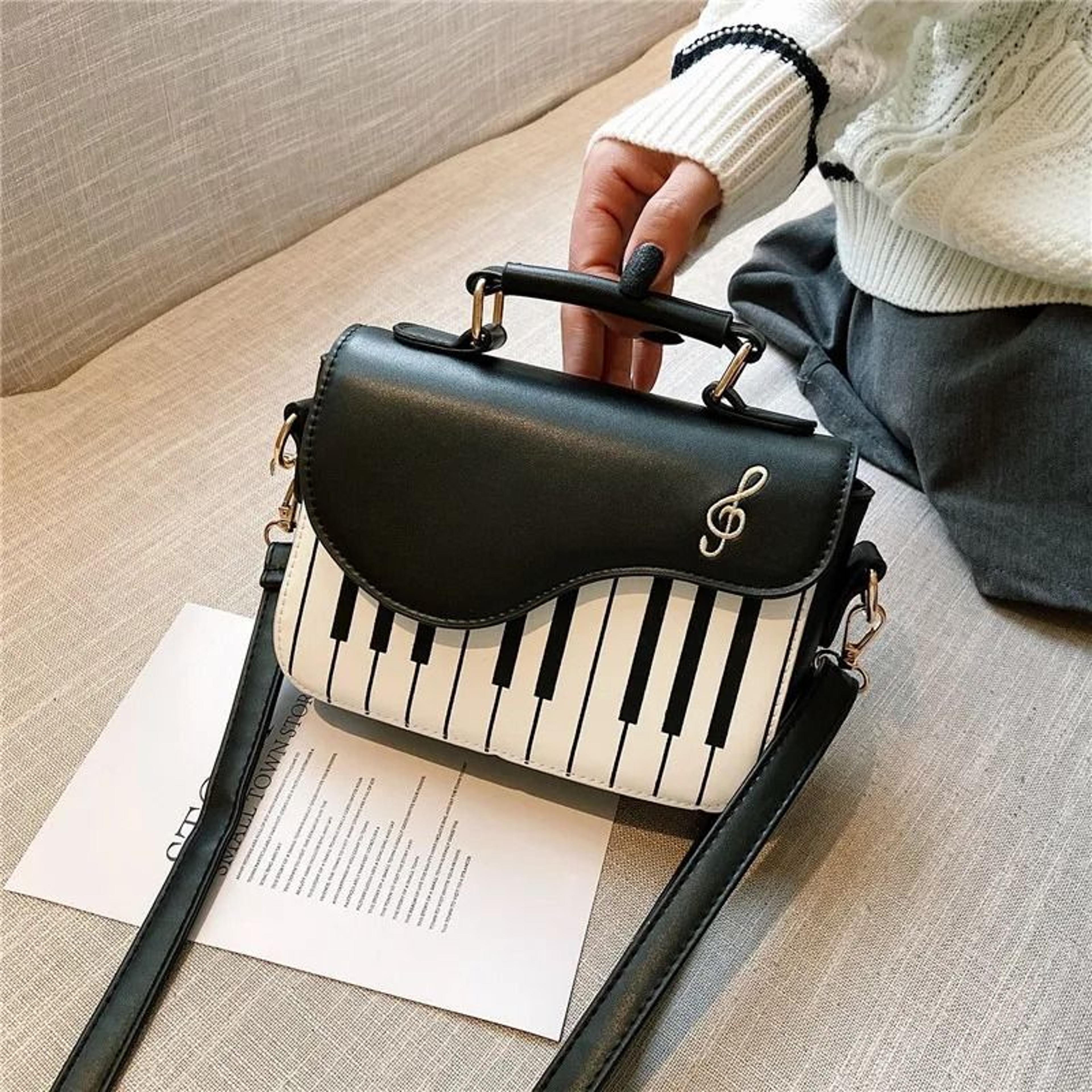 cute piano crossbody bag for women plaid cartoon shoulder messenger purse