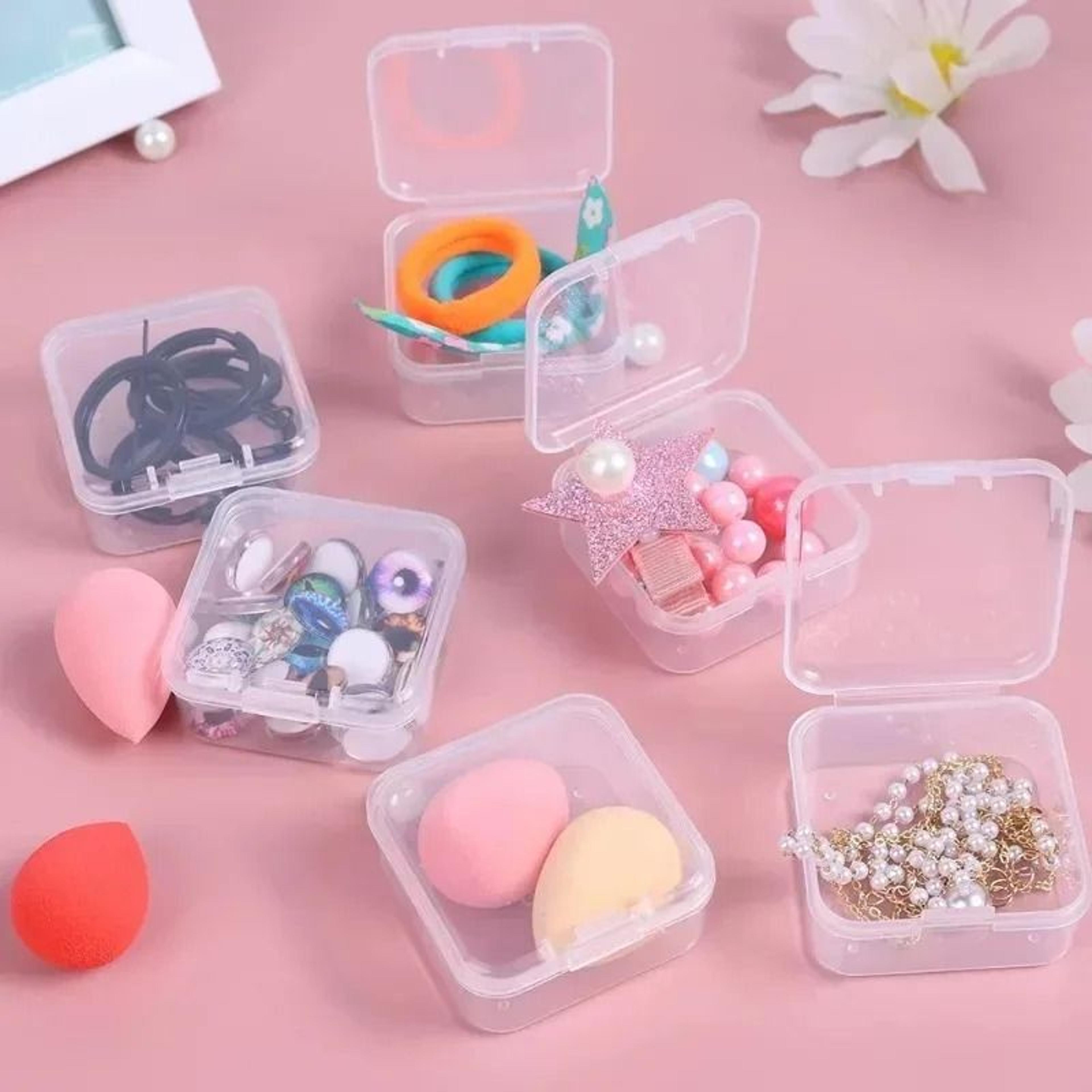 Mini Clear Plastic Jewelry Storage Box Set For Earrings Rings And Small Accessories 2