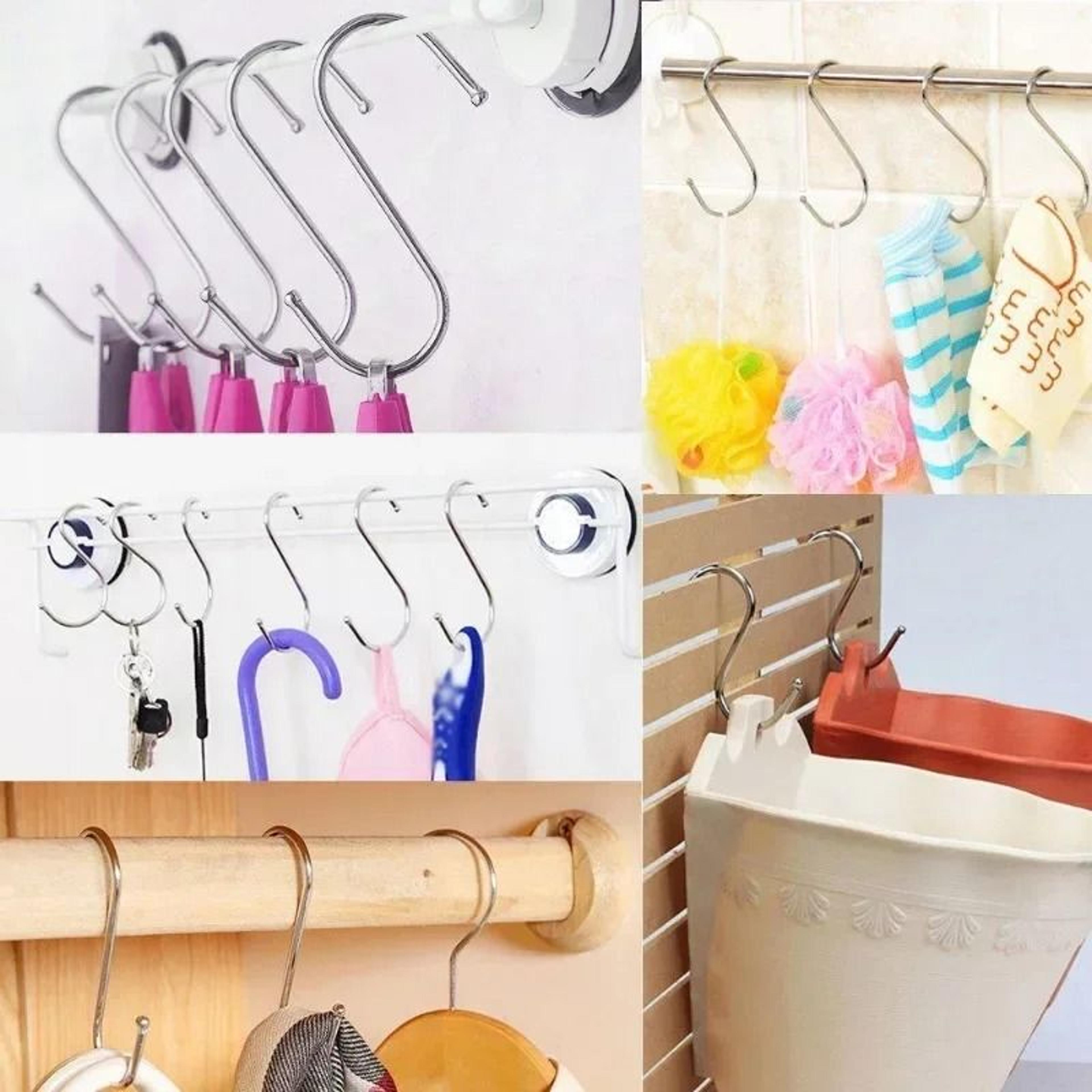 Stainless Steel S Shaped Hanging Hooks For Kitchen Closet Bathroom And Garden 6