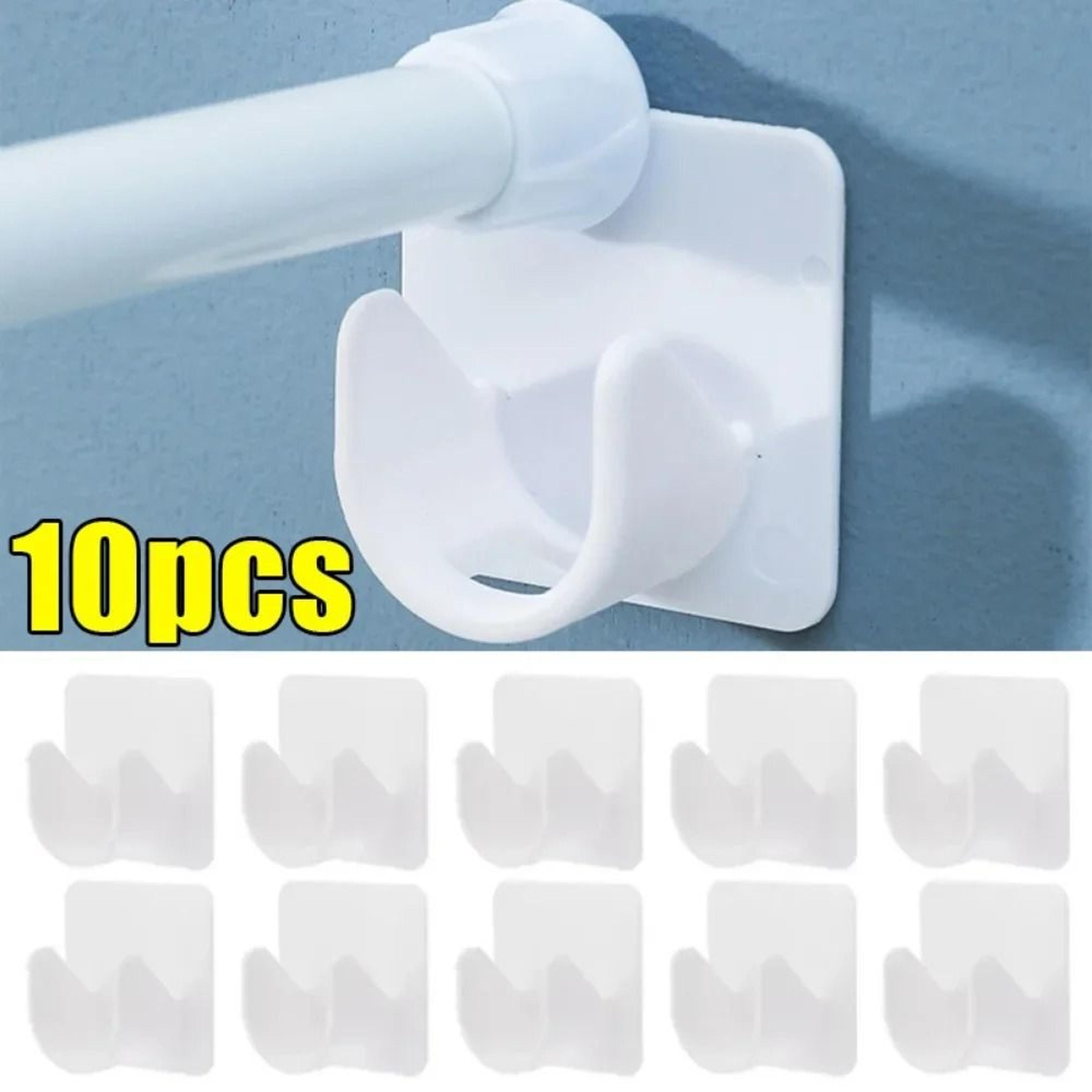 Self Adhesive Adjustable Curtain Rod Brackets No Drill Wall Mount Holders 0