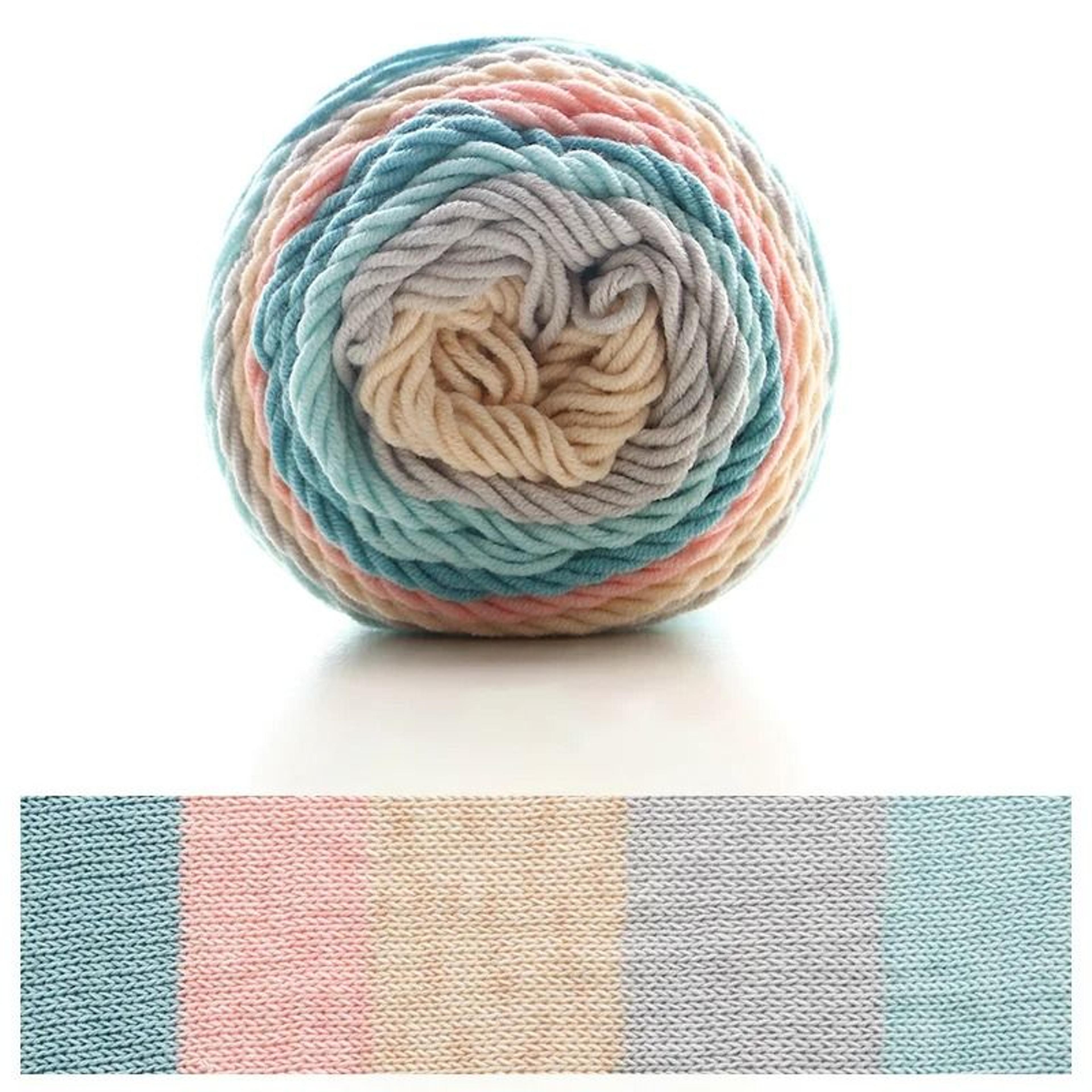 Rainbow Segment Dyed Crochet Yarn 5 Strand Soft Knitting Yarn For Baby Blankets Hats Scarves 16