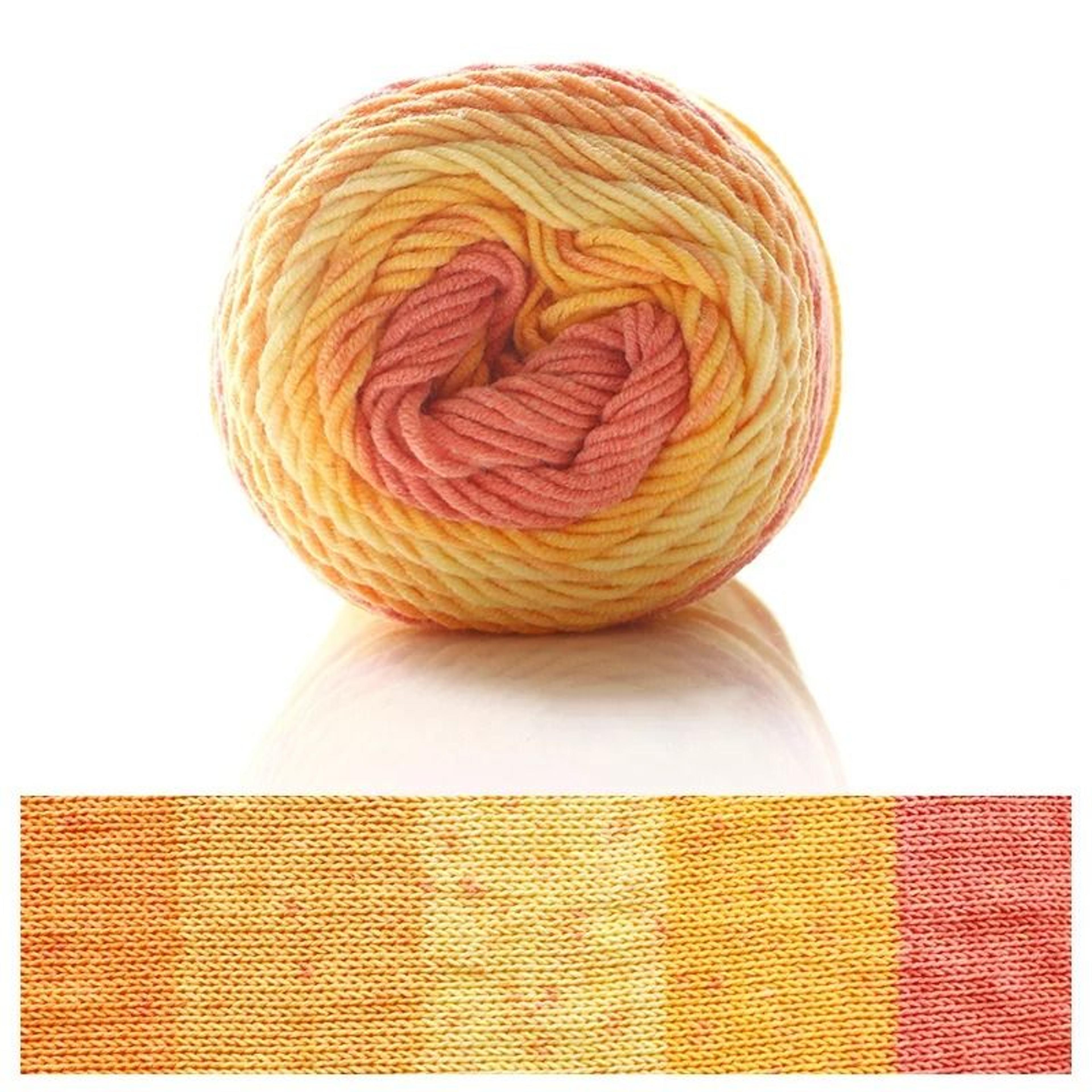 Rainbow Segment Dyed Crochet Yarn 5 Strand Soft Knitting Yarn For Baby Blankets Hats Scarves 7