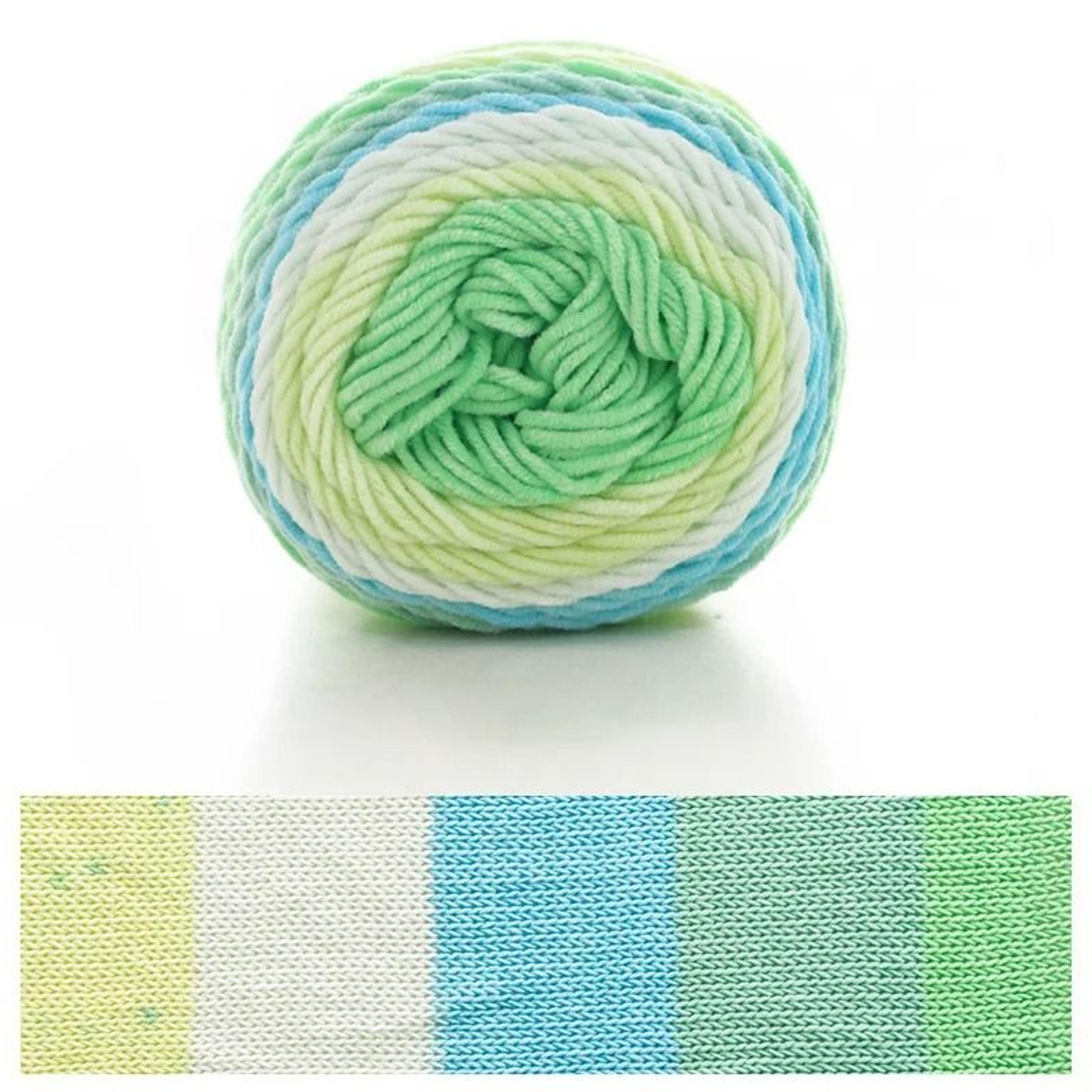 Rainbow Segment Dyed Crochet Yarn 5 Strand Soft Knitting Yarn For Baby Blankets Hats Scarves 19
