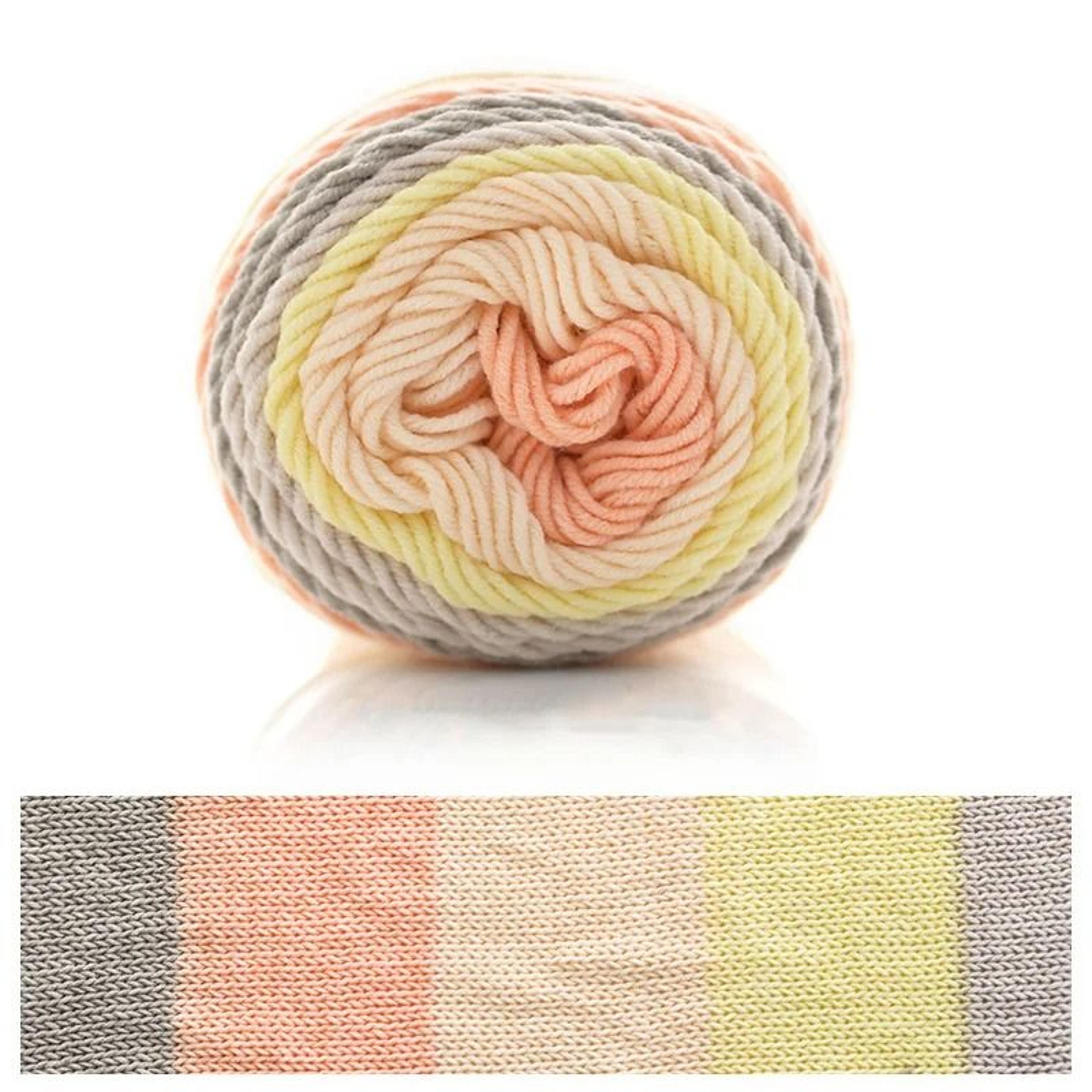 Rainbow Segment Dyed Crochet Yarn 5 Strand Soft Knitting Yarn For Baby Blankets Hats Scarves 24