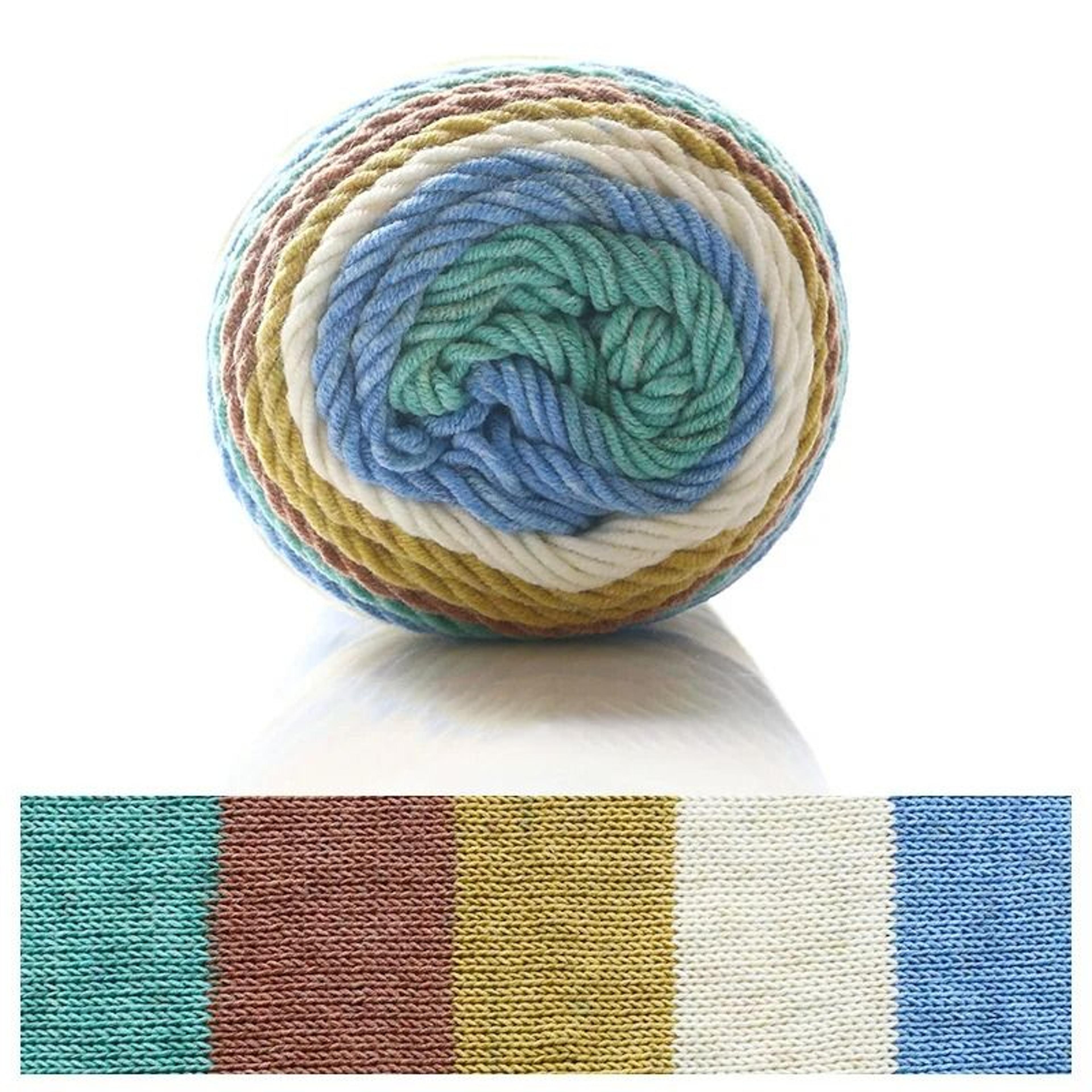 Rainbow Segment Dyed Crochet Yarn 5 Strand Soft Knitting Yarn For Baby Blankets Hats Scarves 26