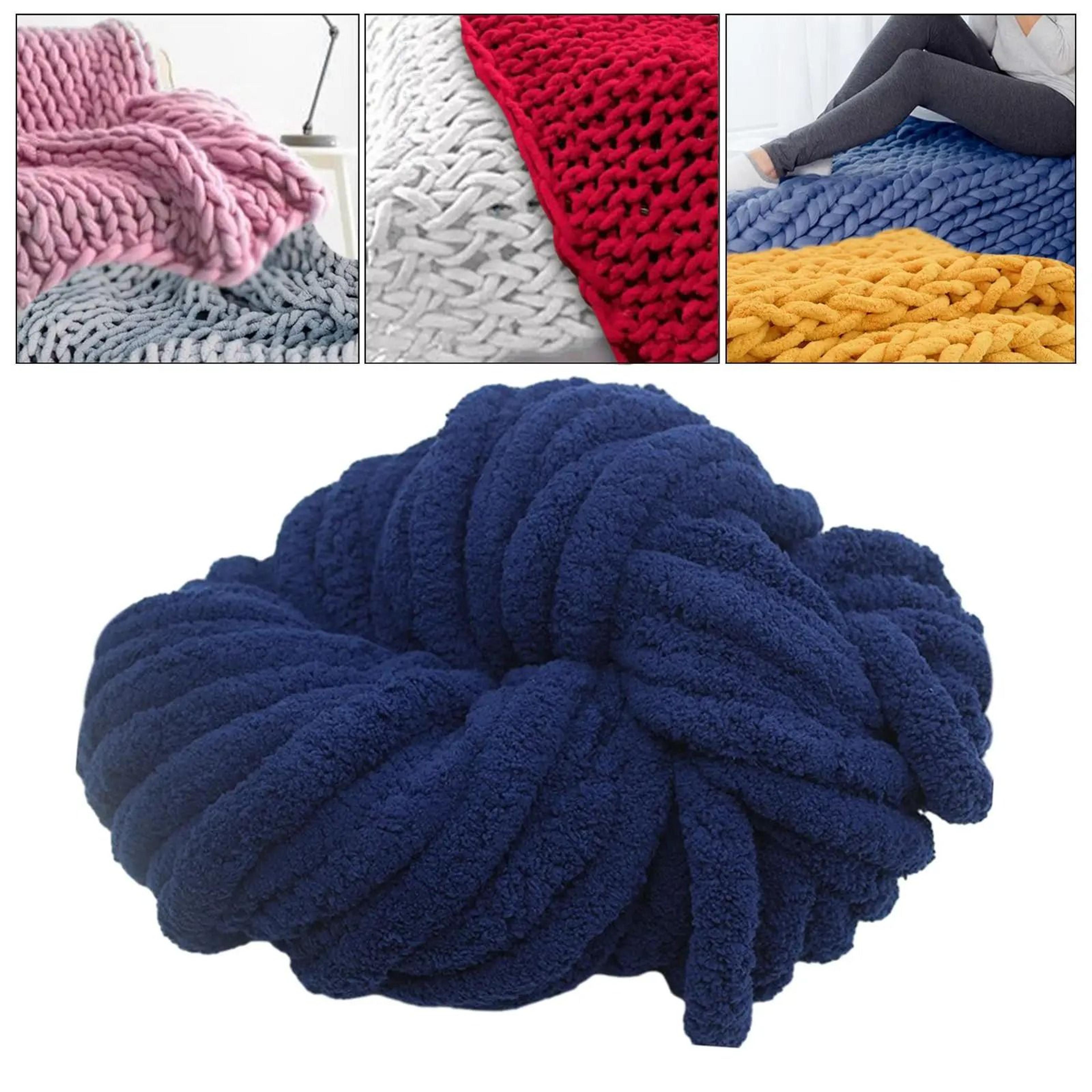 Super Bulky Chunky Chenille Yarn For Knitting Crochet Soft Washable Acrylic Yarn For Blankets Hats  16