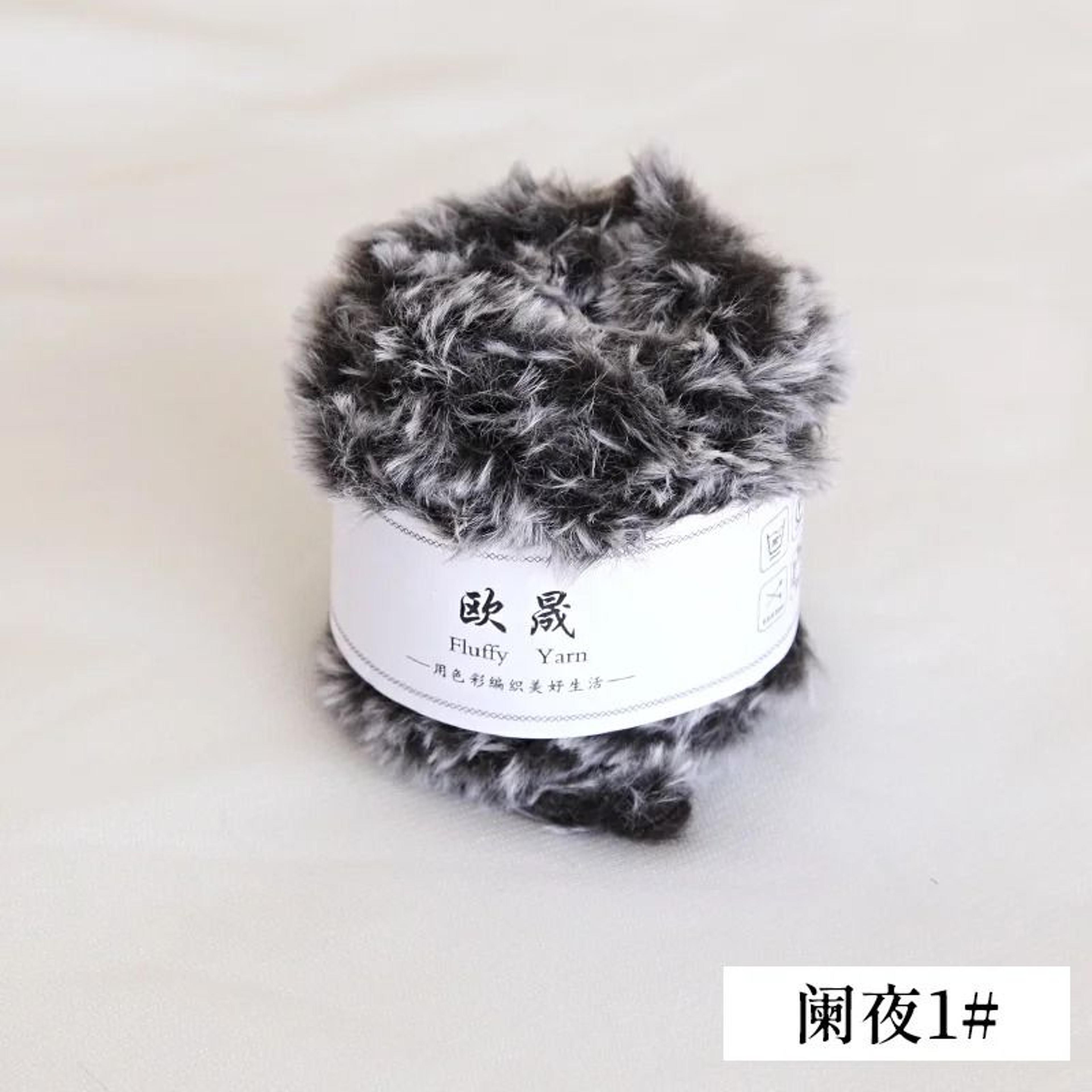 Fluffy Faux Fur Eyelash Yarn For Knitting  Crochet 18 Oz 35 Yd 11