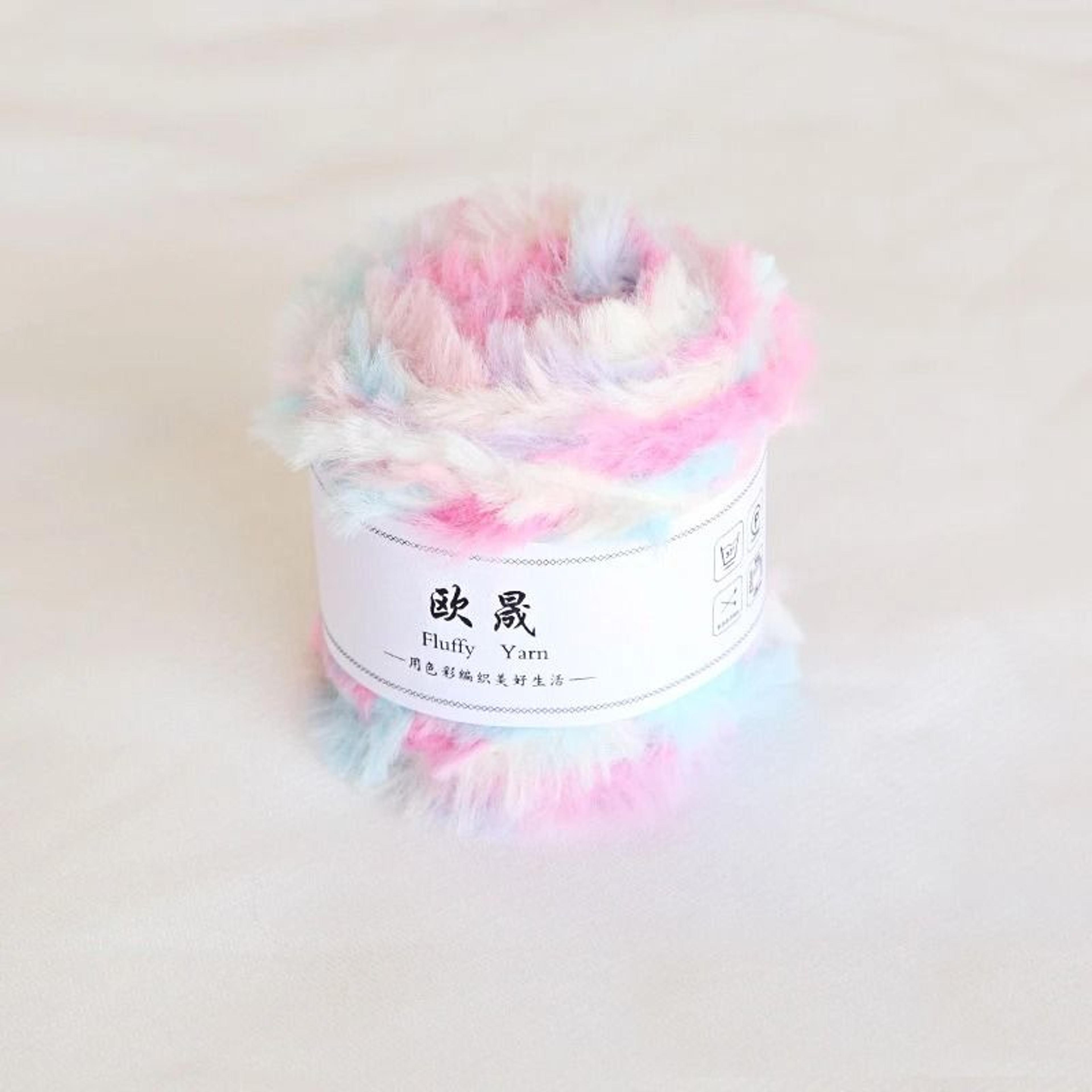 Fluffy Faux Fur Eyelash Yarn For Knitting  Crochet 18 Oz 35 Yd 4