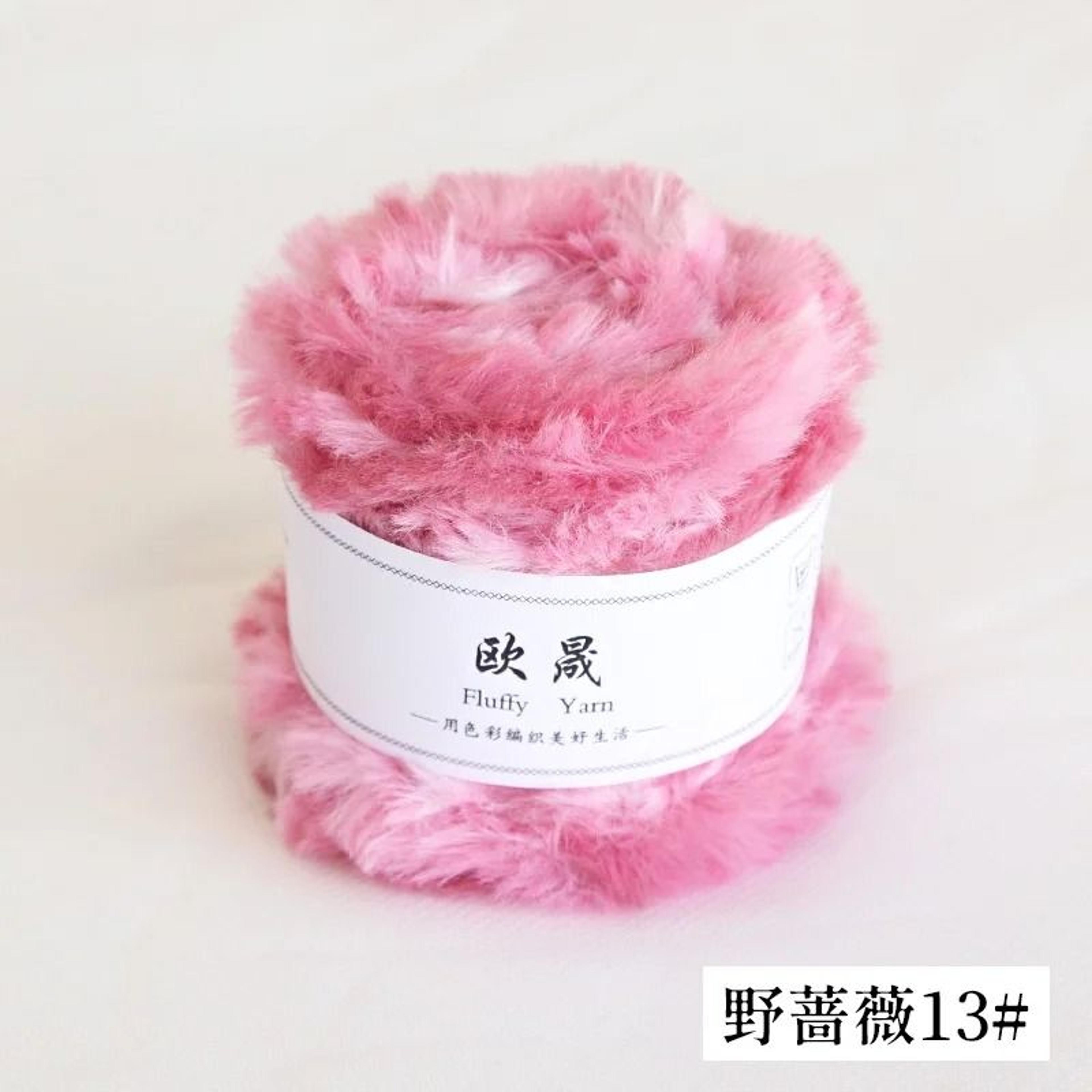 Fluffy Faux Fur Eyelash Yarn For Knitting  Crochet 18 Oz 35 Yd 21
